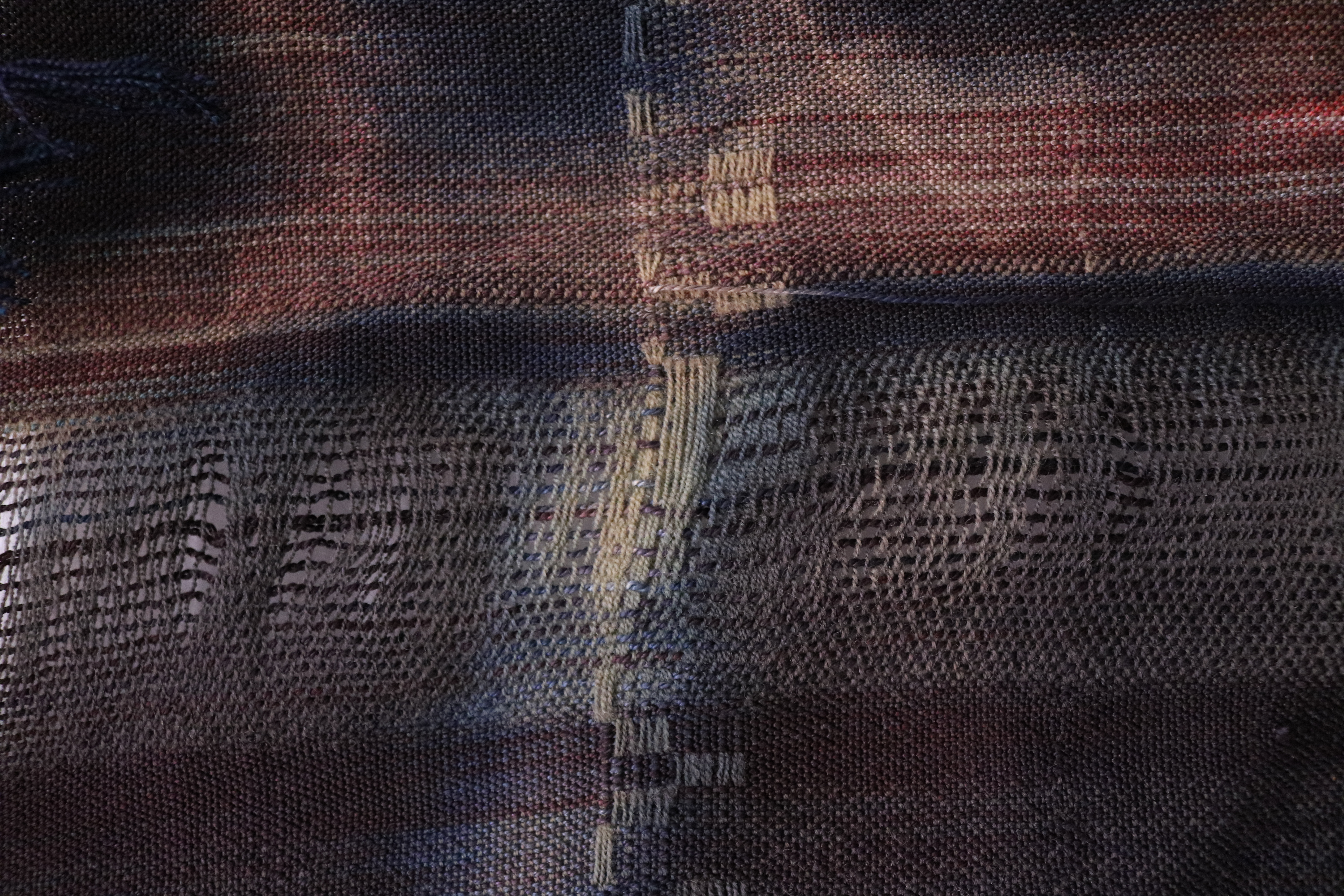 something old, deep down (detail), silk and wool