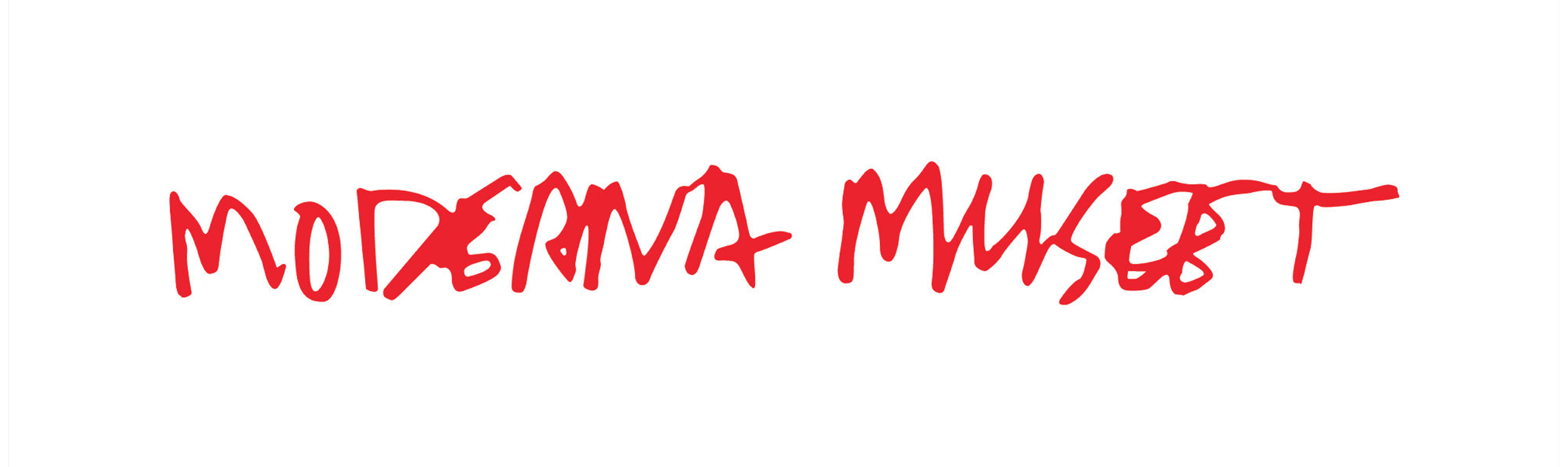 The originla logo, designed by Stockholm Design Lab, https://www.stockholmdesignlab.se/work/moderna-museet