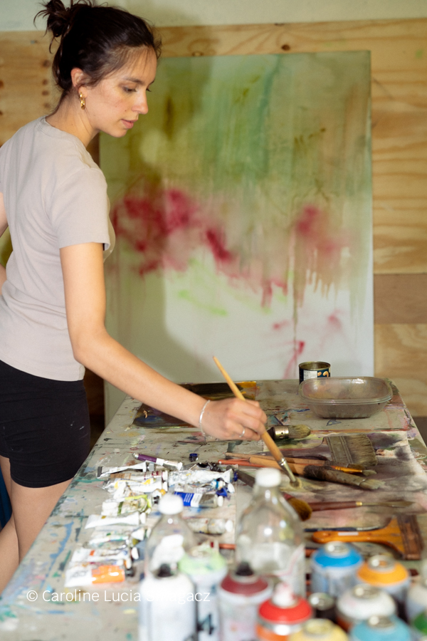 Mia in the studio at JO-HS, Mexico City. Photo ©️ Caroline Lucia Samagacz.