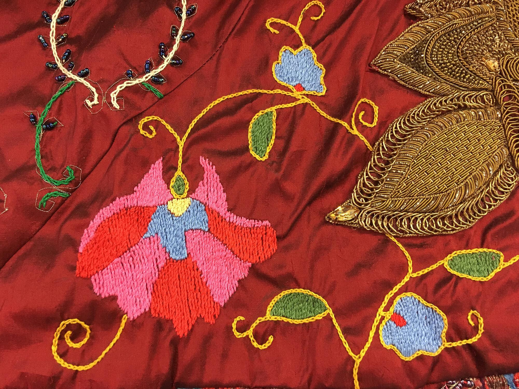 Embroidery detail by Diana Griffiths, Somerset, UK, 2020