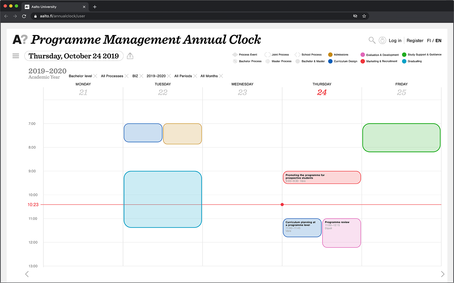 custom user view, week variation 2