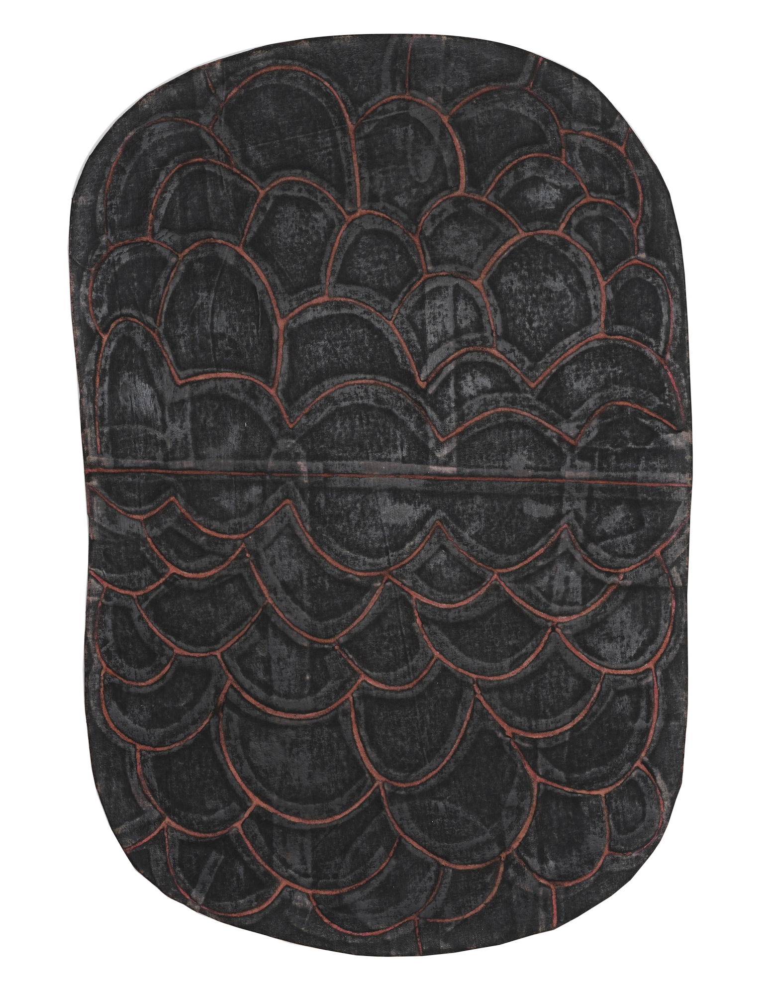  Tupi Or Not Tupi, 2020 . Color pencil, oil and wax on layered canvas and cloth . 42 x 28 cm