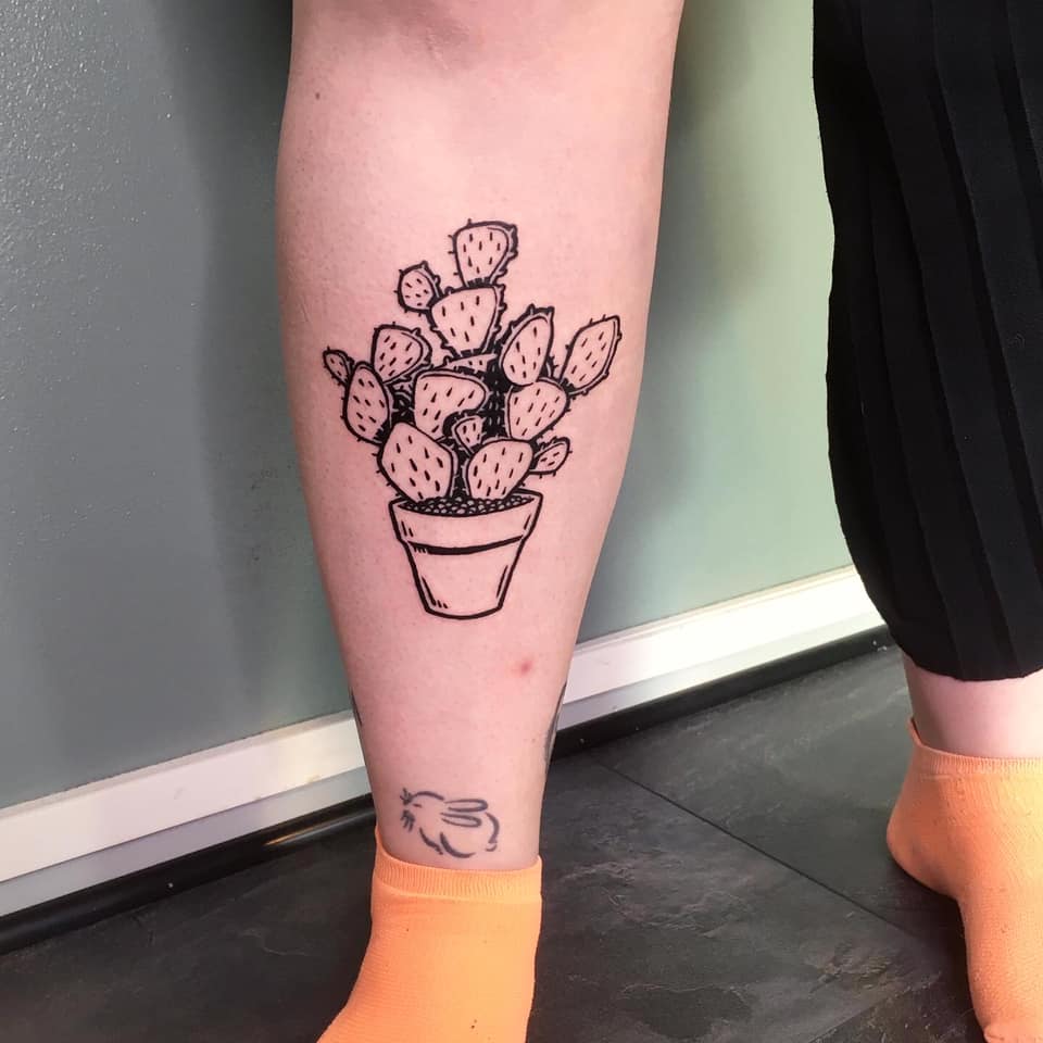 C W e b b on Instagram Prickly pear cactus for Shauna Thanks again  Cactus  tattoo Tattoos Prickly pear cactus
