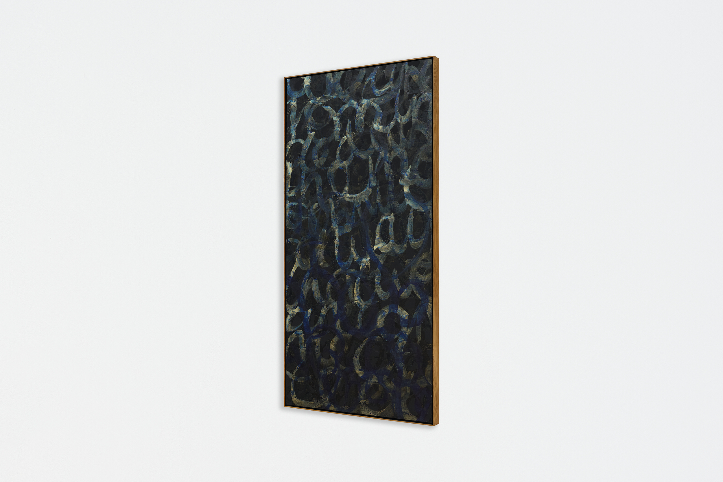 donna Kukama, We are reminded, in the most brutal way, that we are connected (2025) | Acrylic, graphite, uprisings, ink and glitter on canvas, 200.5 x 100.5 x 6.5 cm