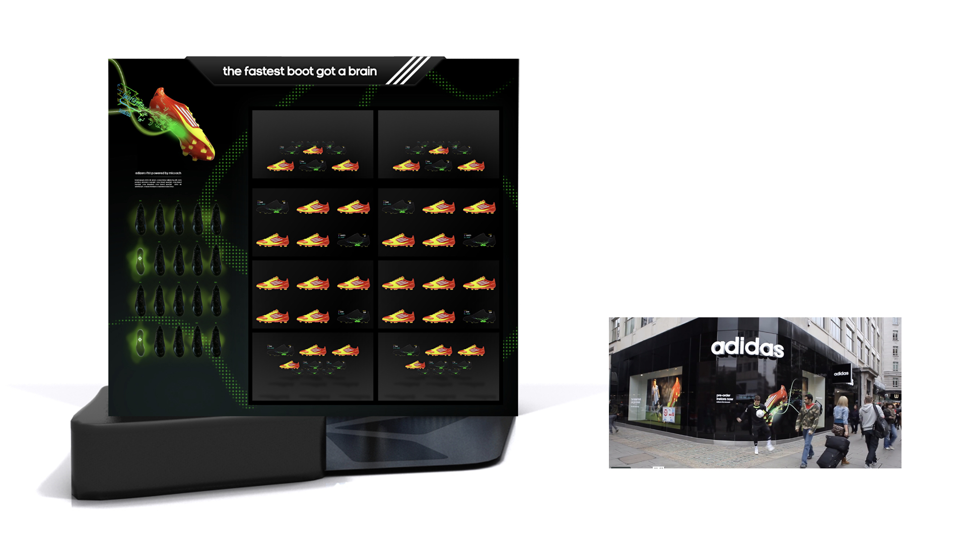 the virtual footwear wall adidas