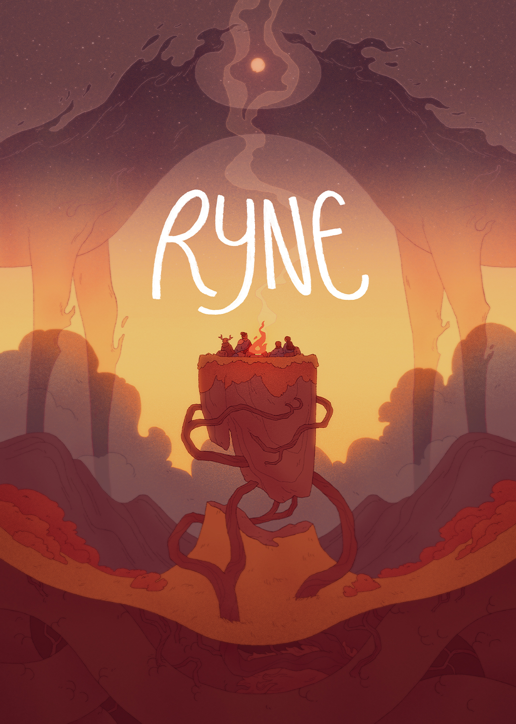 cover + lettering for Ryne, indie roleplaying game by furtive shambles (2020)