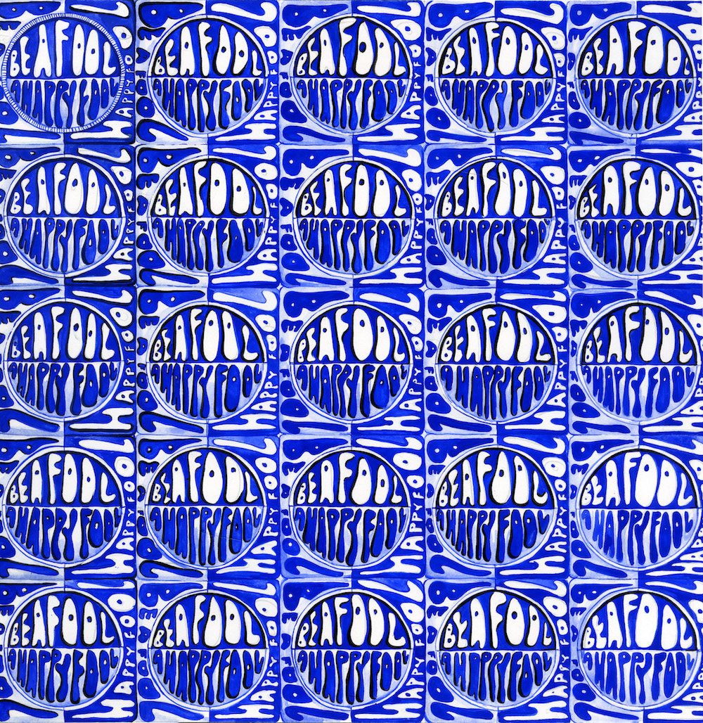 a happy fool, 38.1 x 38.1 cm