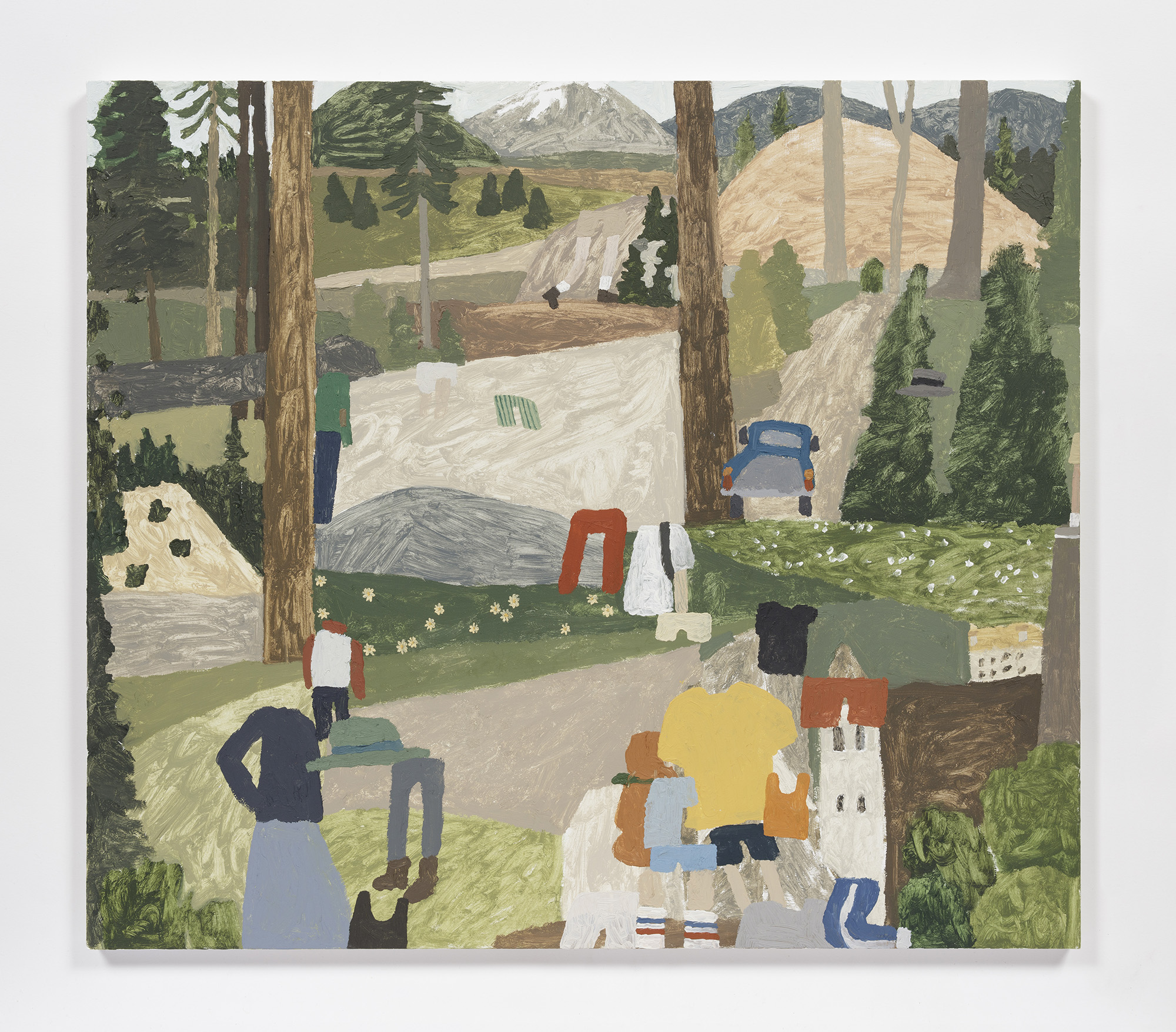 Legs, Pines, Mountain, Church, 24 x 28”, 2018