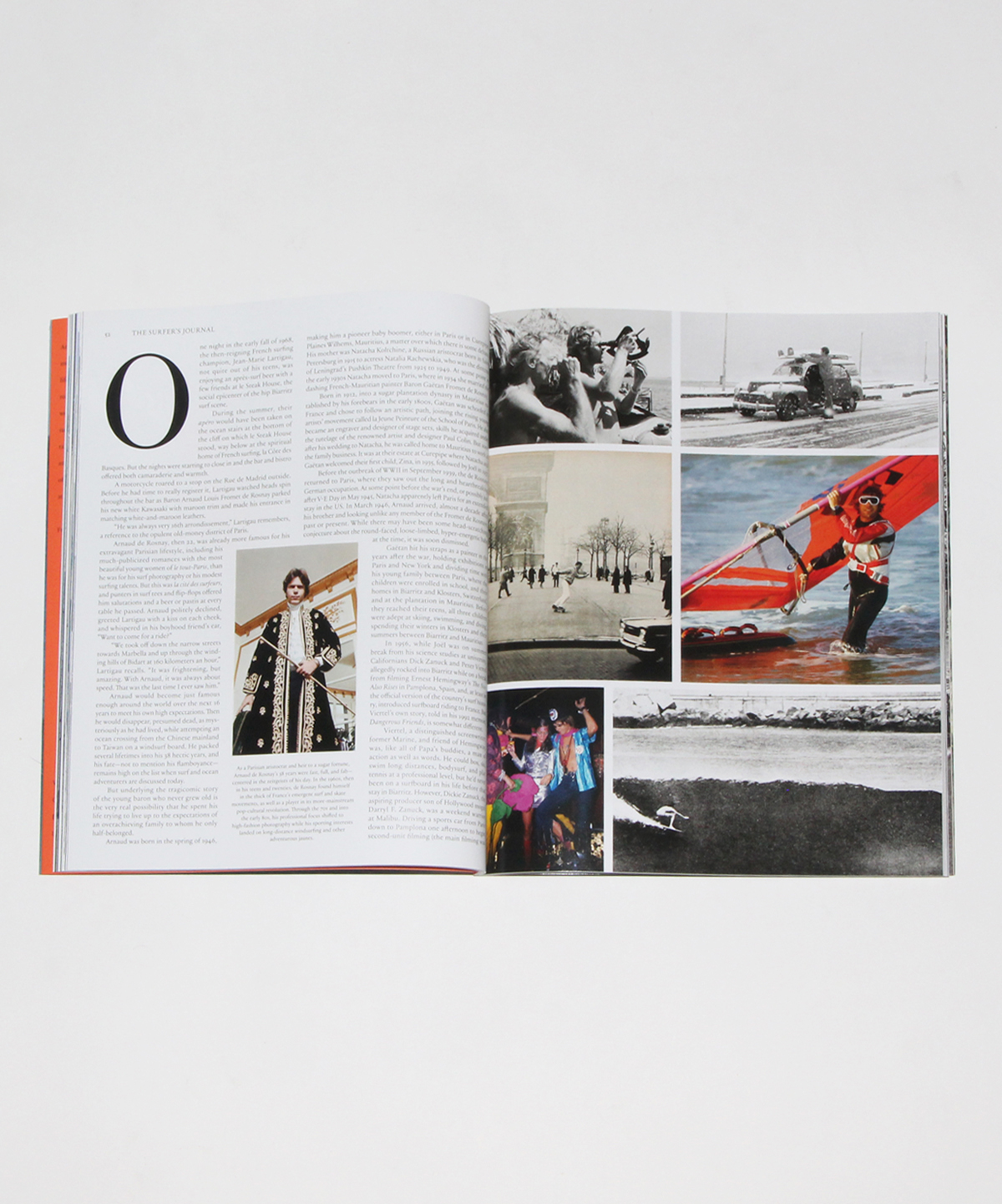 Spread featuring words and image of/about Arnaud de Rosnay