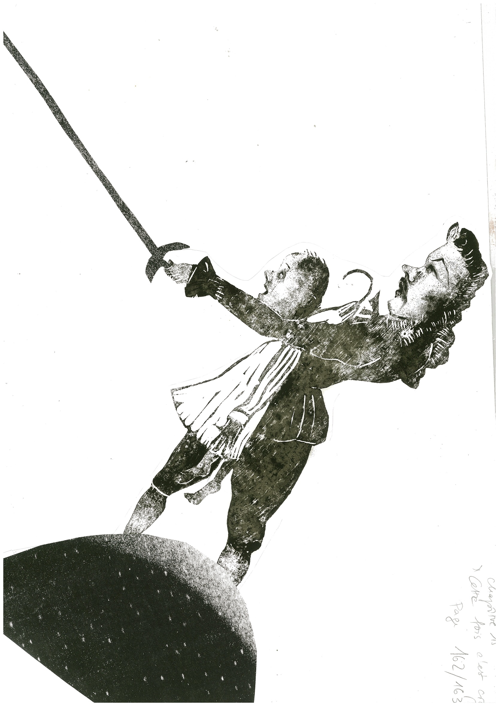 This time, it's Hook or meLinocut, printed with oil paint, some collage elements, variable dimensionsSerie: Peter Pan/Text: James Matthew BarrieÉditions Être, Paris, 2005