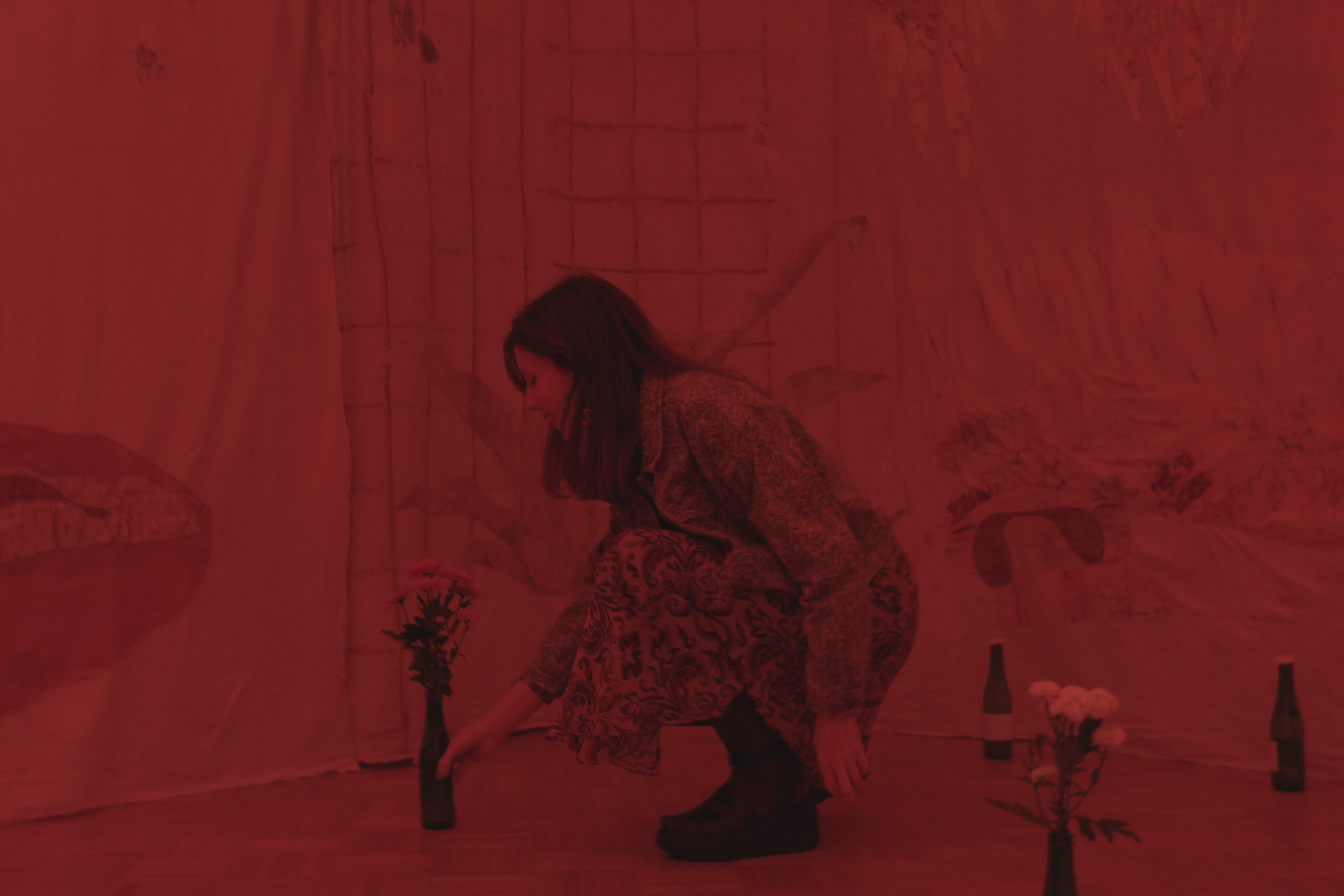 Anna Reutinger & Garance Wullschleger, Morte Liiiiiiiffeeeeeee, still naaaaaattuuuuree, exhibition opening, Galleri Nef, 2021. Photo: Mourning School