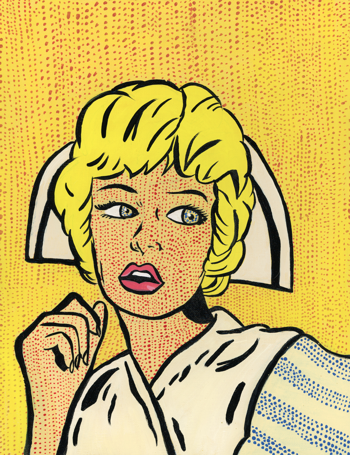 Master Study No. 24. 2022. Acrylic. Canvas on Panel. 11x14” (Roy Lichtenstein. Nurse. 1964.)