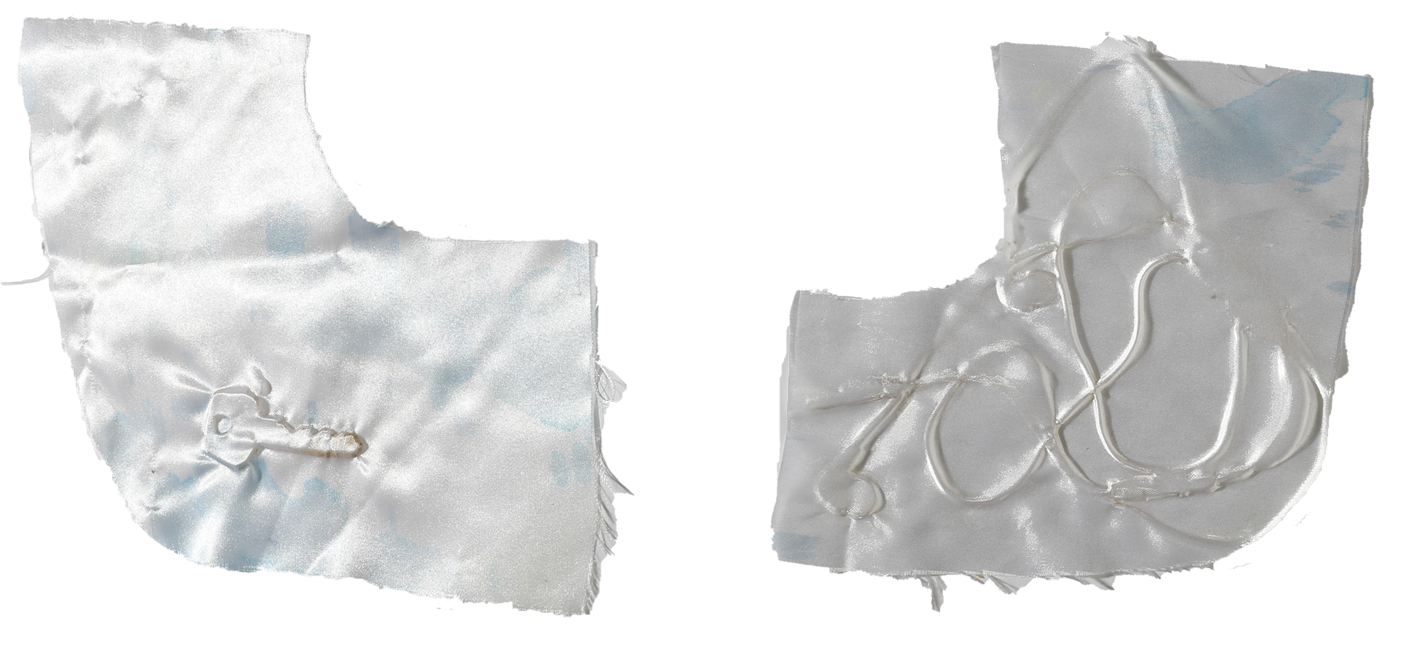 laser cut objects steamed emboss on polyester fabric