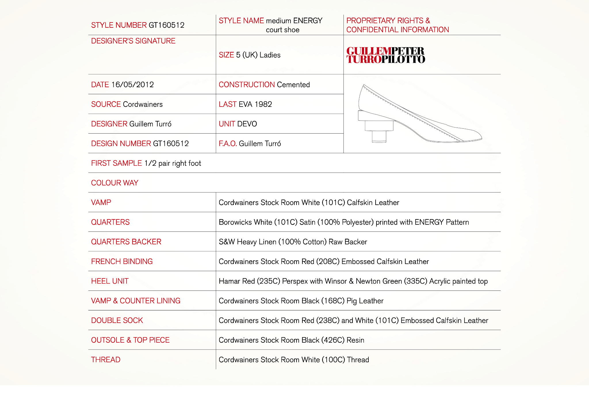 Product Specifications Page