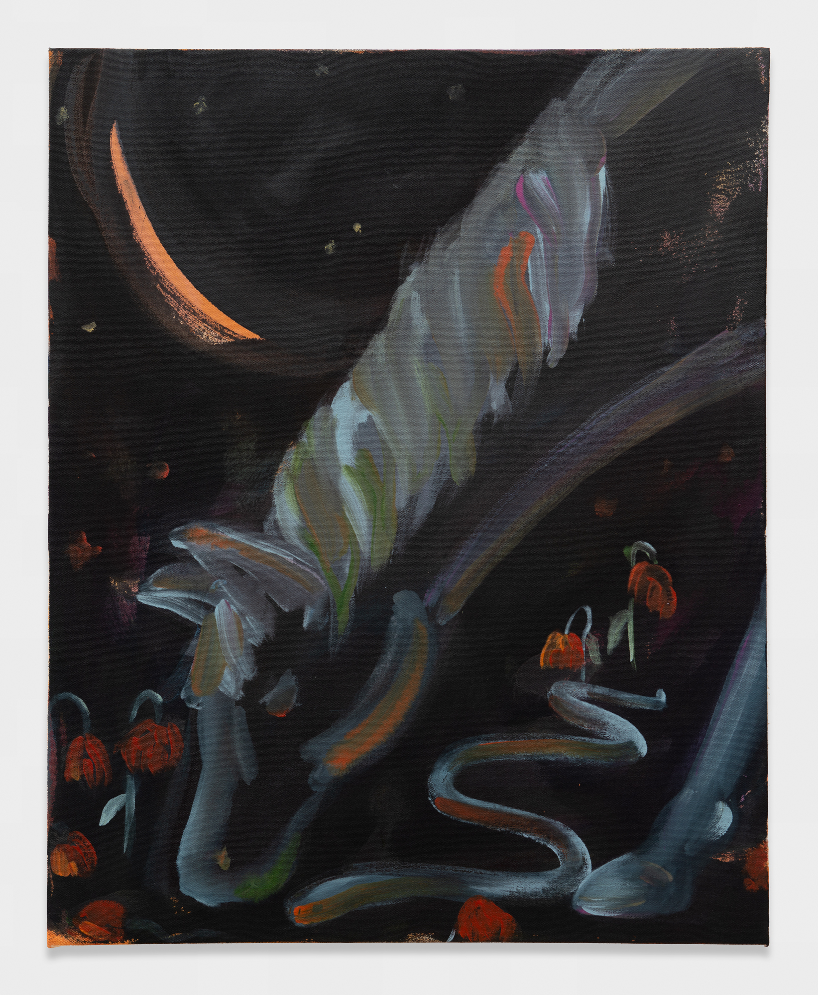 Sarah Alice MoranCrescent Moon, Horse and SnakeAcrylic on canvas30x24”2022