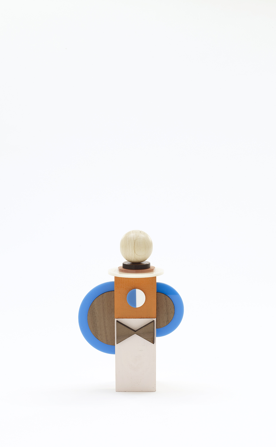 Ladies & Gentlemen, exhibited at Zetter Hotel. Series of figures made from reclaimed turned wood, laser cut ply, walnut, perspex & emulsion.