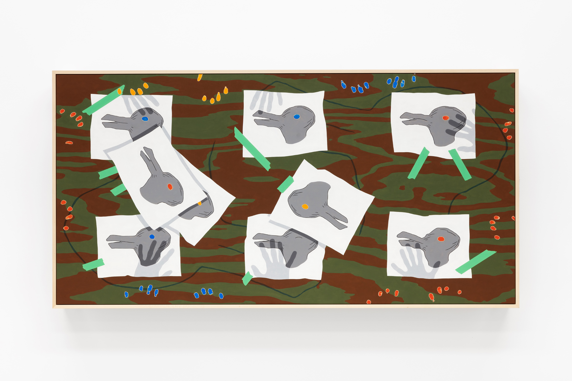 Desk no. 2, 2021, oil on panel, wood frame
