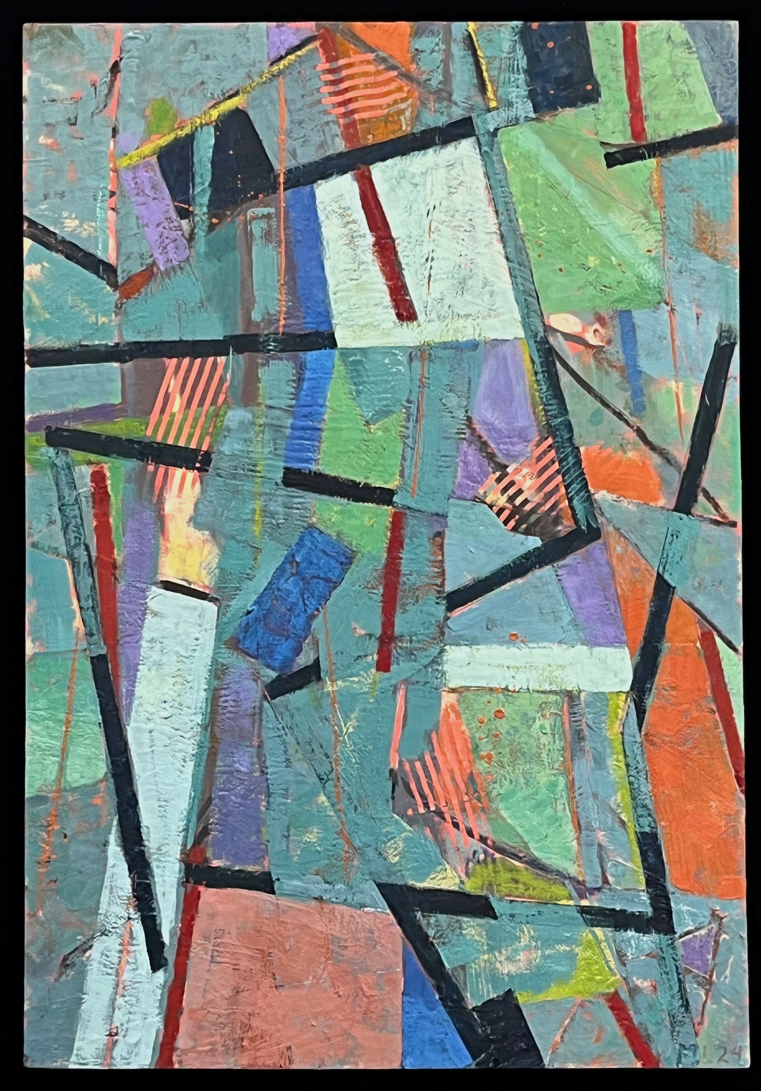 Shift. 2024. encaustic on panel. 45" X 31"