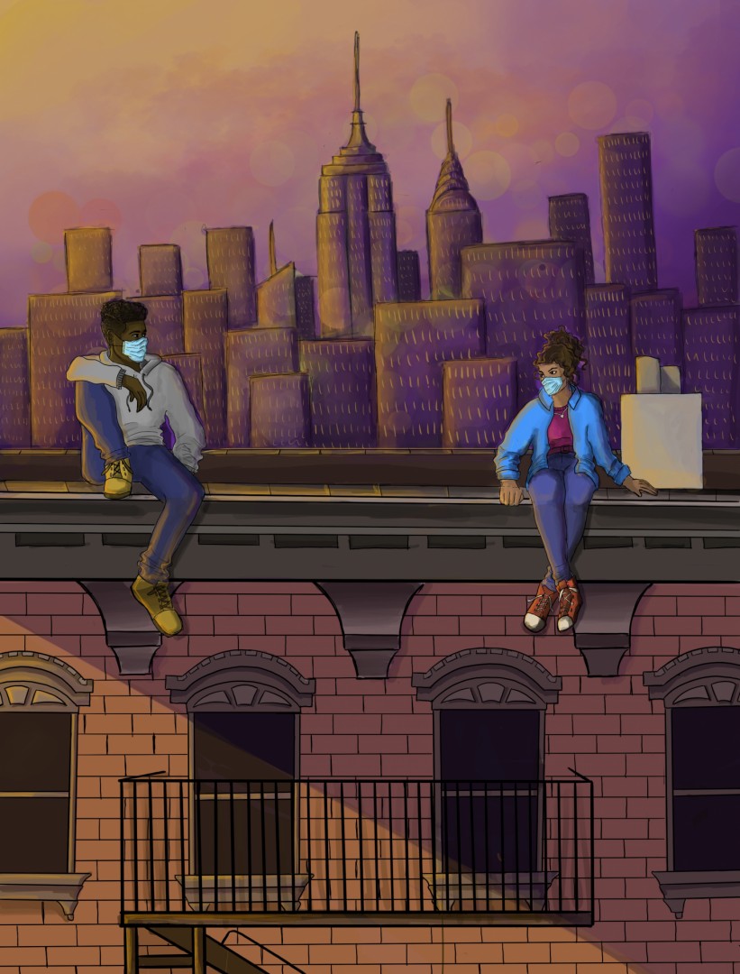 Mariangelina Romano, Stand by Me, 2020. Digital illustration, 11.2 x 8.5". Image courtesy the artist.