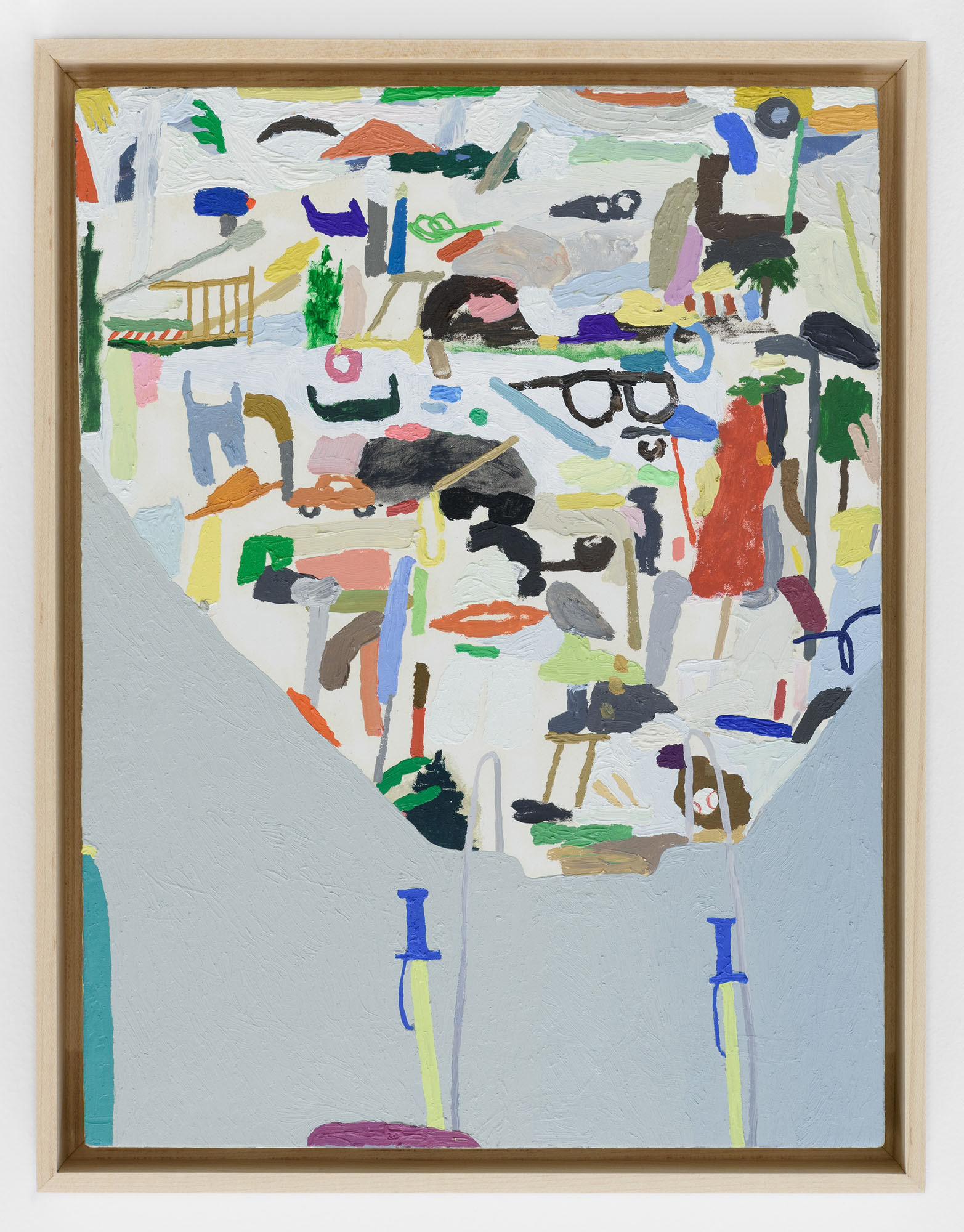 Ski Jump, Binoculars, Baseball, Pipe, 12 x 9", 2021