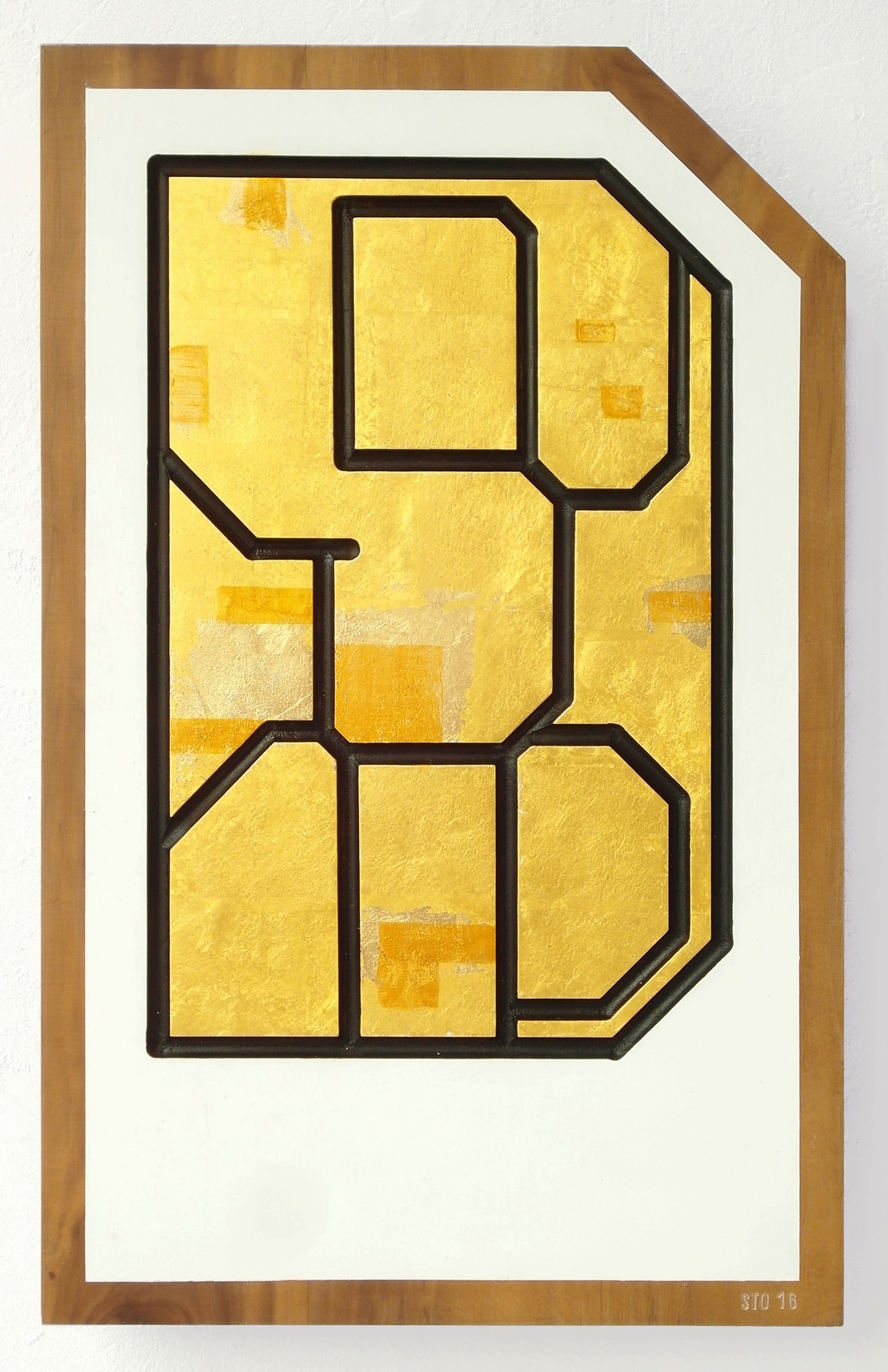 Icon, 2016, wood, gold leaf, 75/45/8 cm