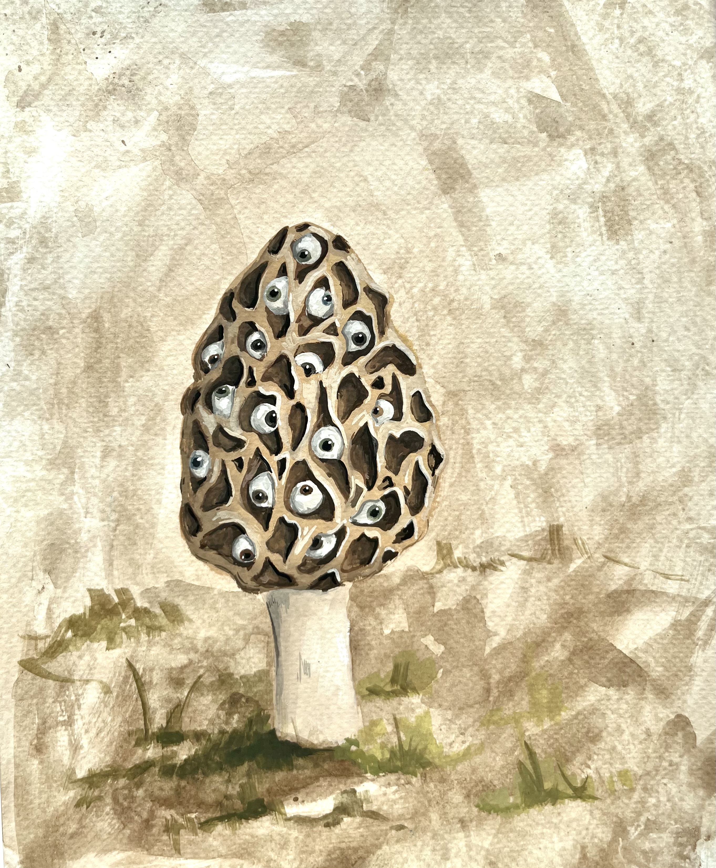 Morel, Gouache, 2023