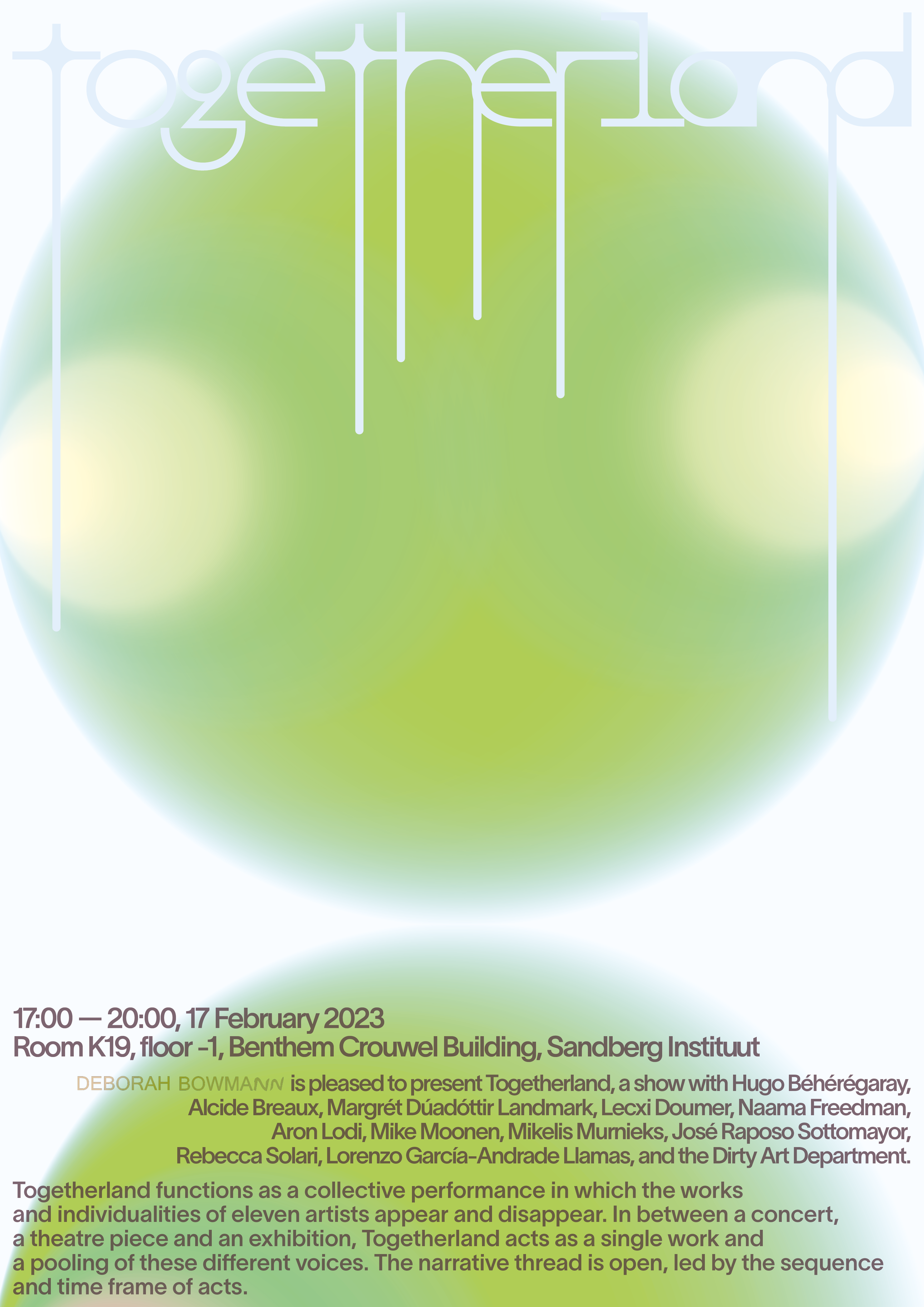 exhibition identity, Togetherland at Sandberg Instituut Amsterdam, 2023