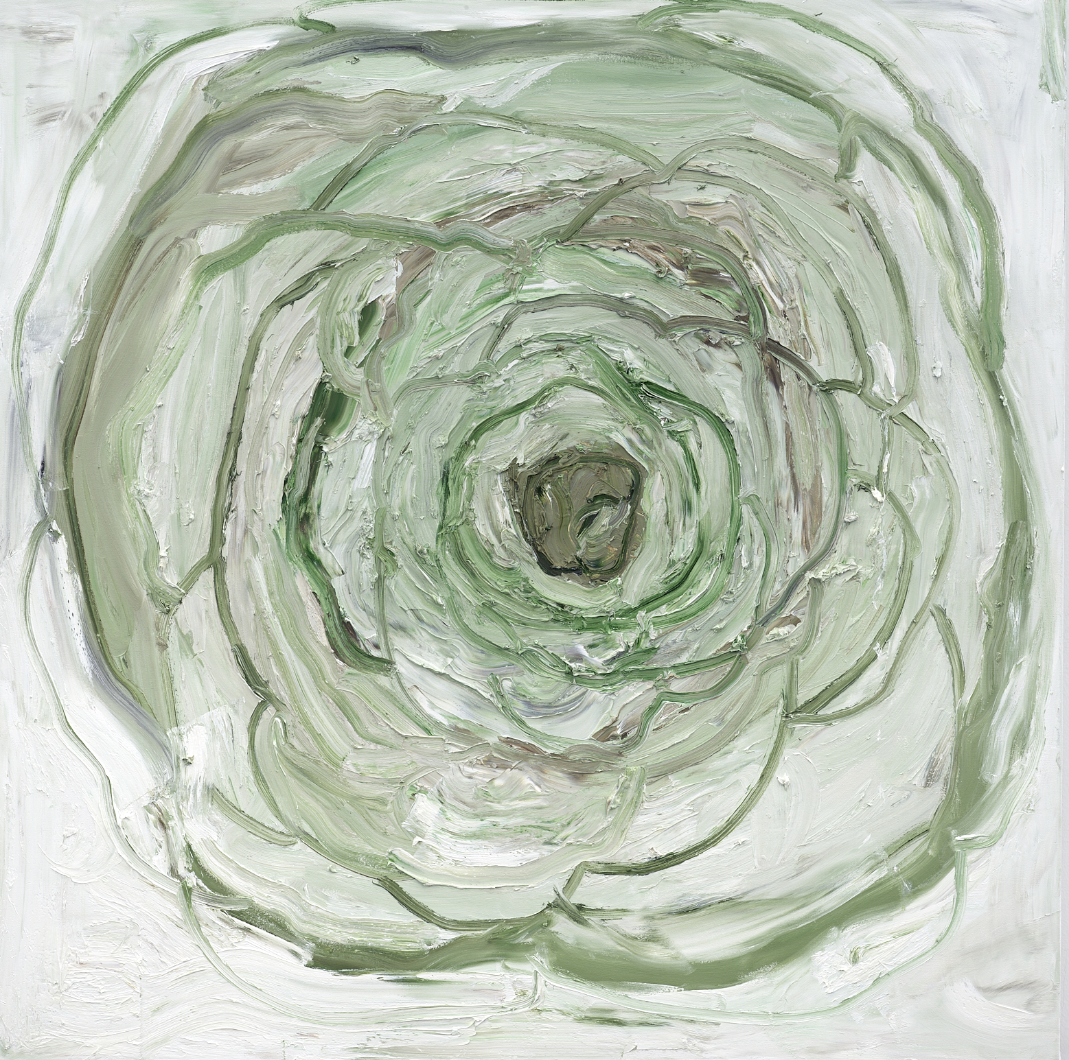 Greening World #1, 2019, oil on canvas, 48 x 48 in