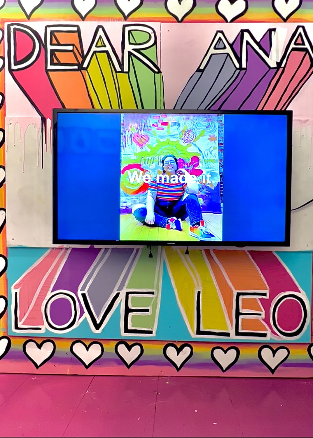 Dear Ana, Love LeoInterior Wall with Video Slideshow, 67x67, 2022