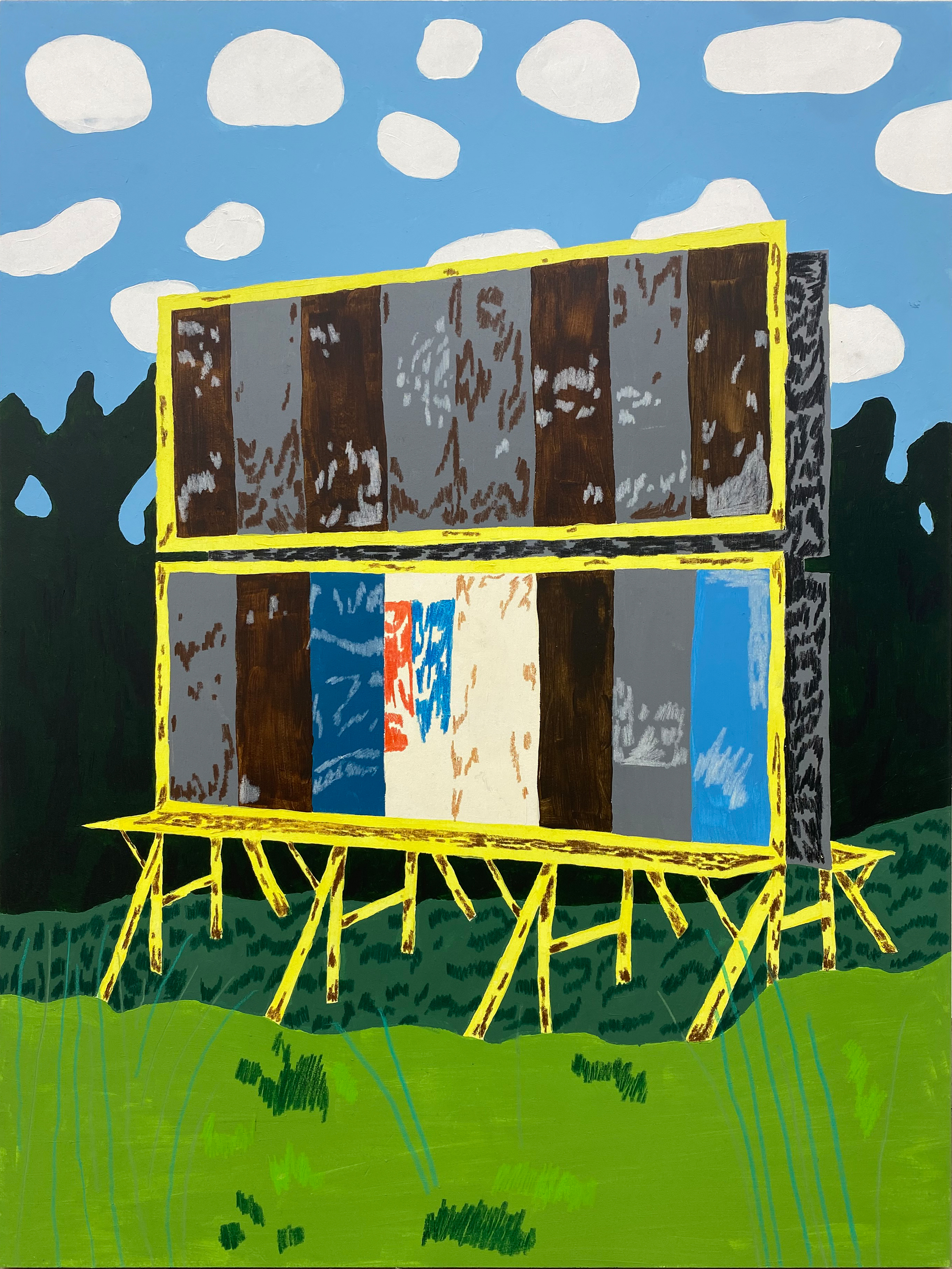 Untitled / Oil, acrylic and colored pencils on plywood / 80cm x 60cm /2022