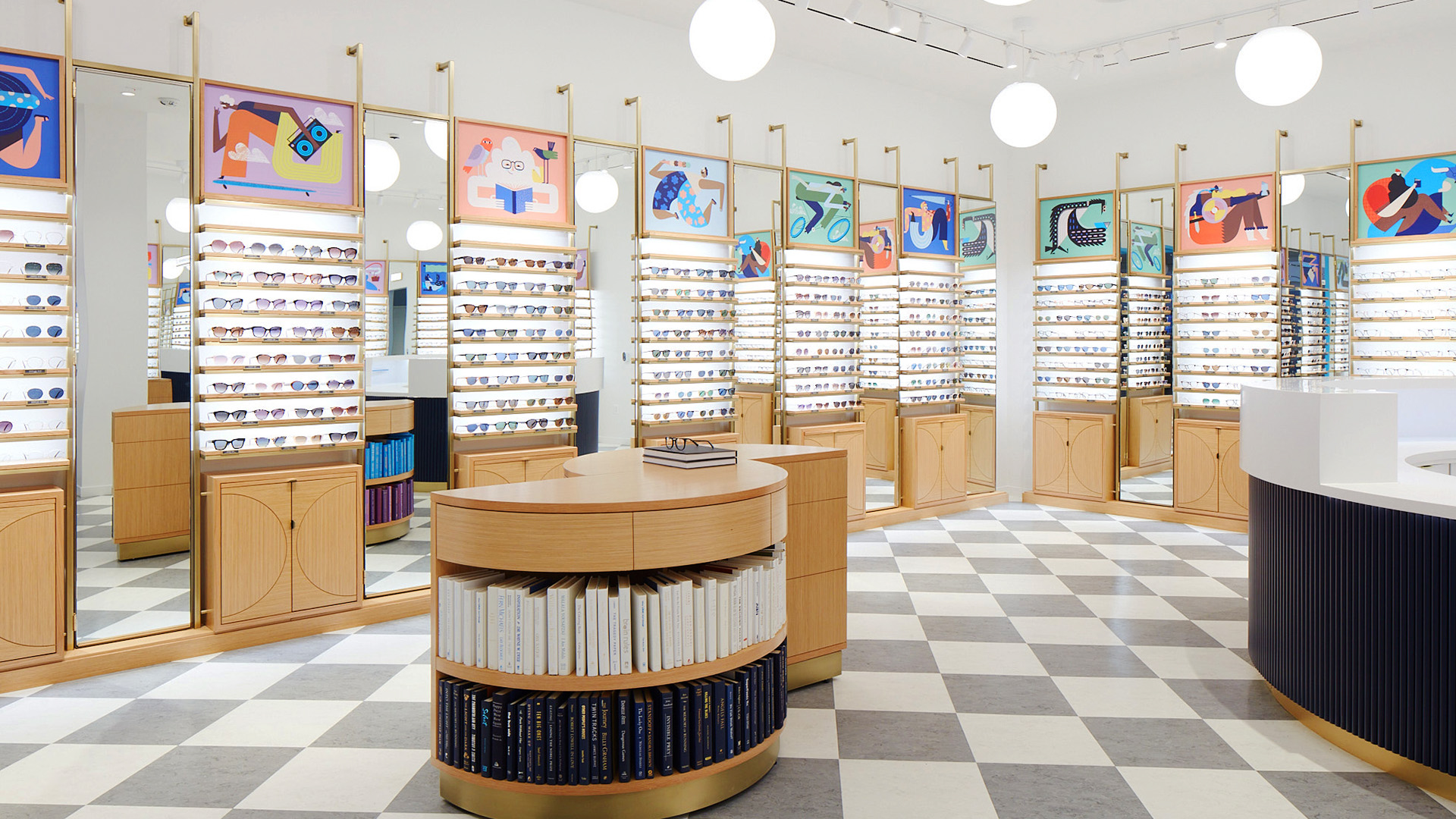 Warby Parker Ridgedale store, illustrations by Buddy-Buddy