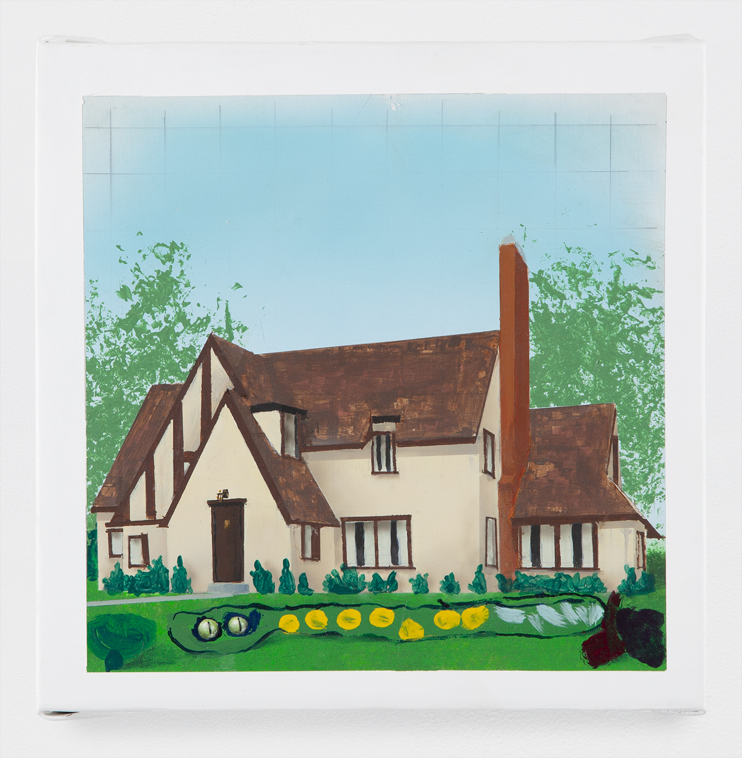 Landscape with a Snake; Acrylic paint; 12x12"; 2020