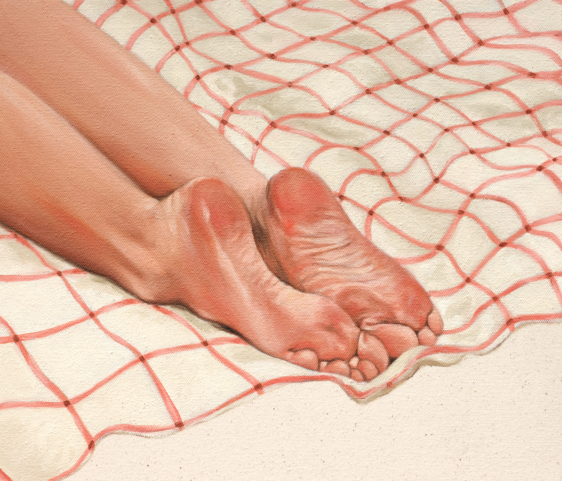 Pink Soles, Oil on Canvas, 305 x 355mm, 2022
