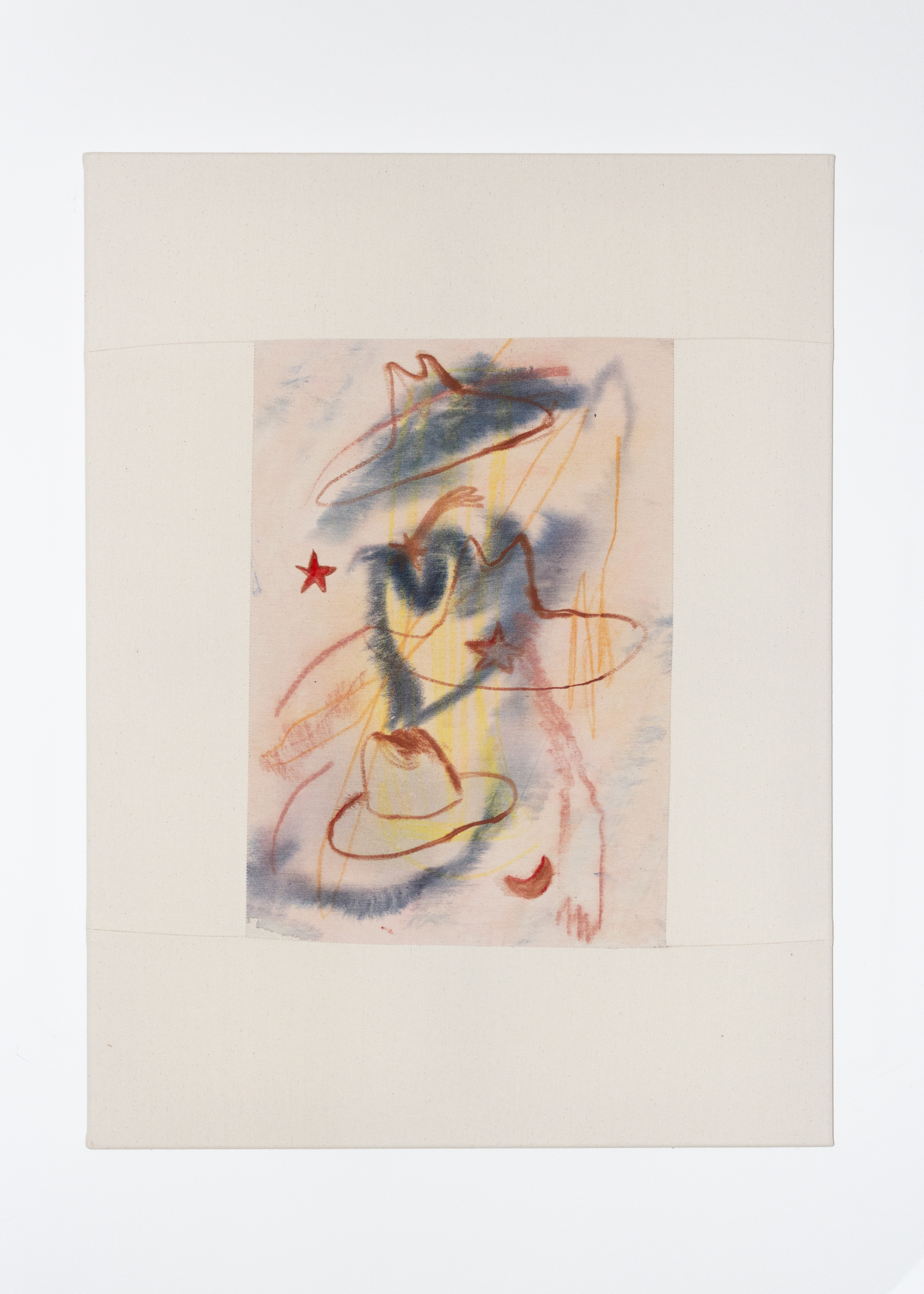 Three Cowboy Hats (2022)Acrylic and ink on canvas80x60 cm