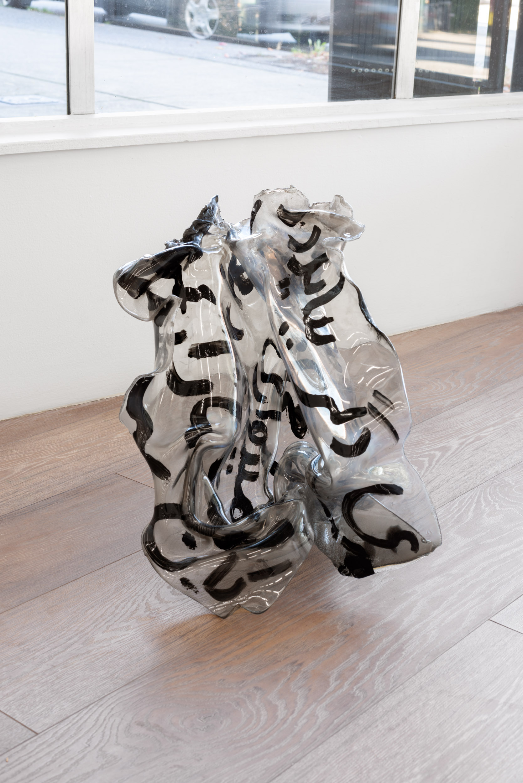 Mahsa Farzi, Untamed (mobile installation), 2025, dimensions variable. Oil paint on plexiglass.