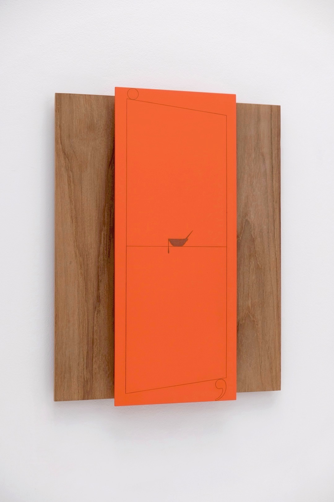 Untitled 2019, acrylic and pencil on aluminium on teak panel, 35 x 27 cm, private collection