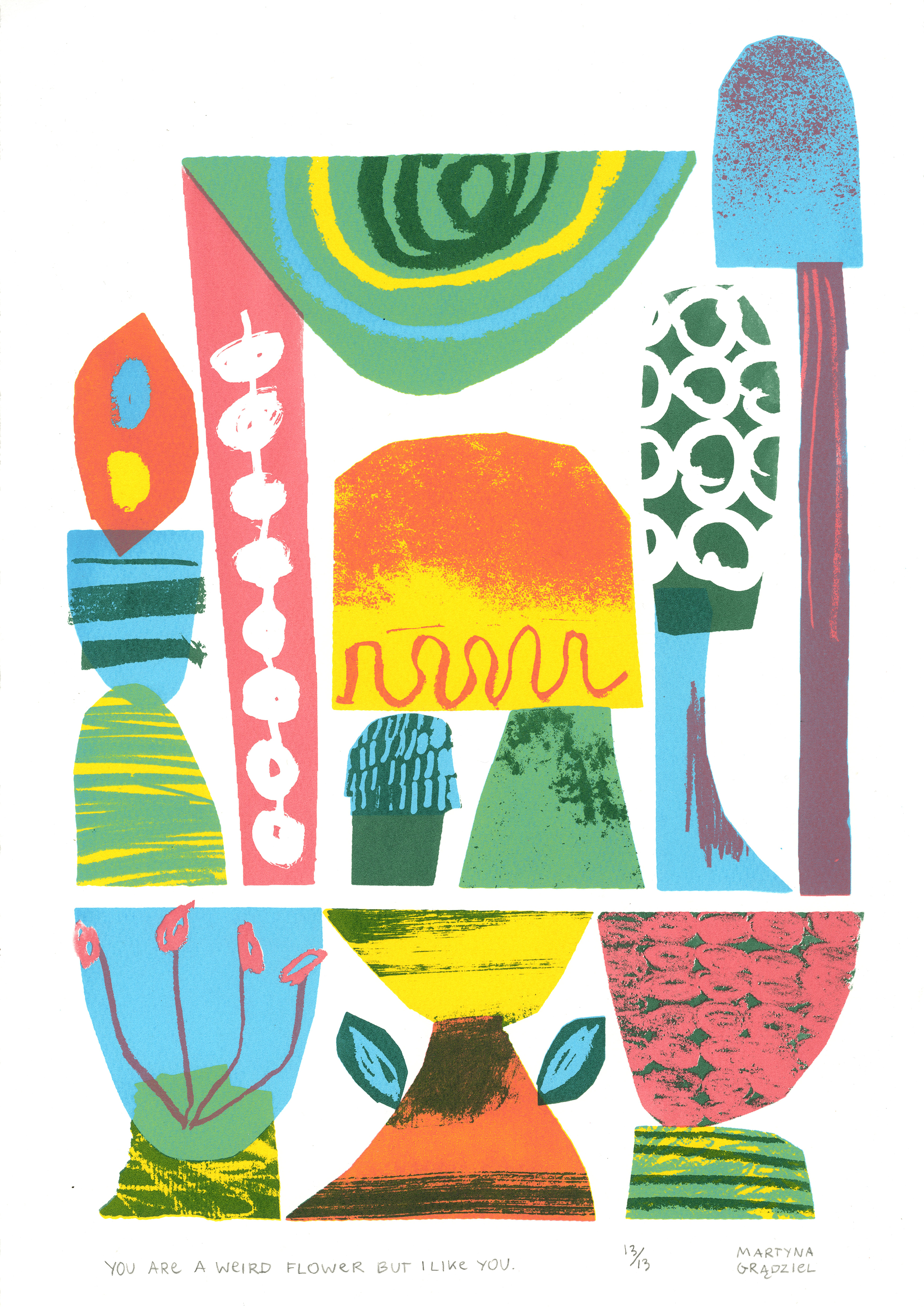 Weird Flowers Screenprint    &pound;40