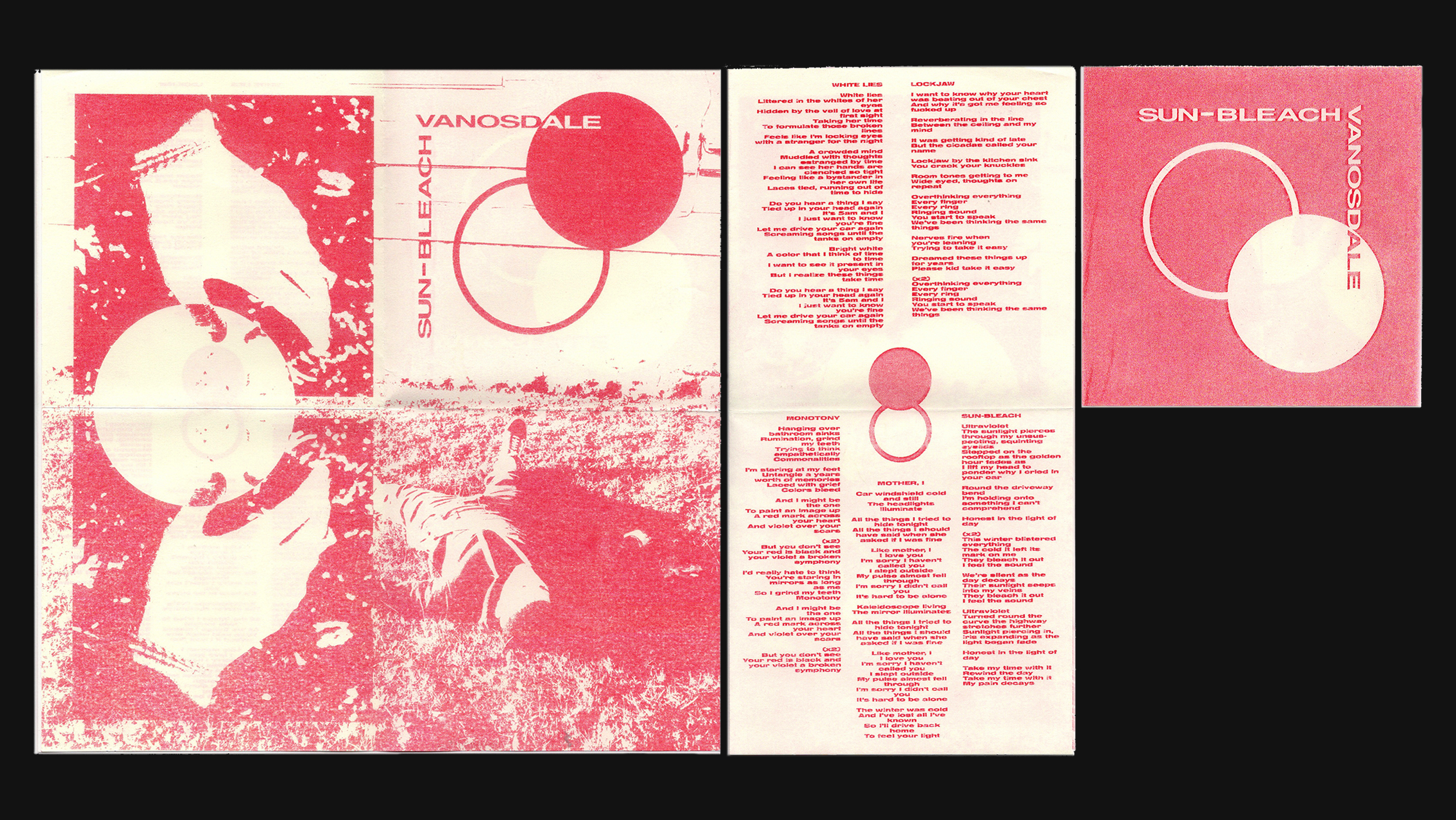 Insert lyric Zine for Sun Bleach by Vanosdale