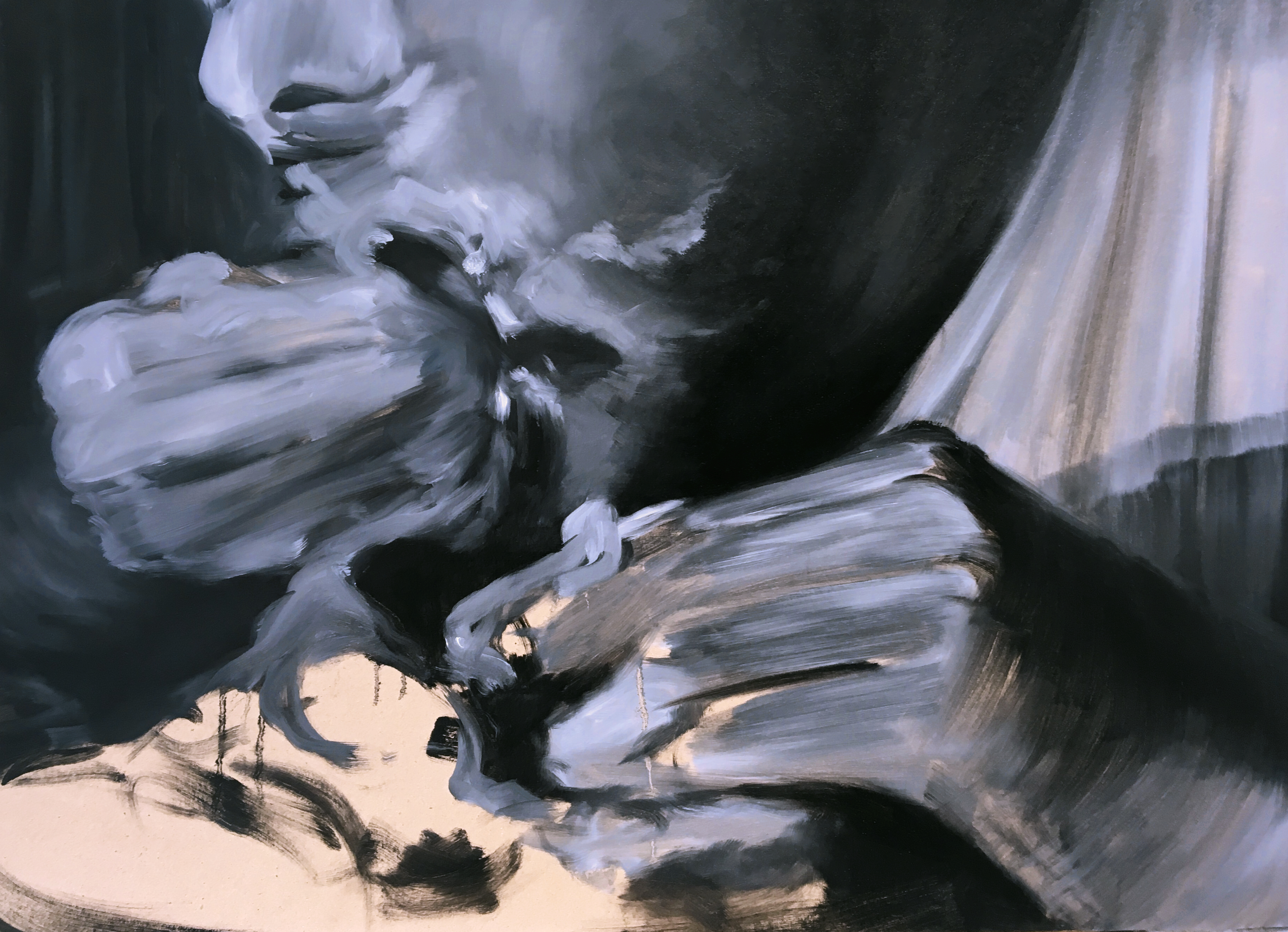 Kronos Serie #5, 2019, huile sur carton, 50x70cm