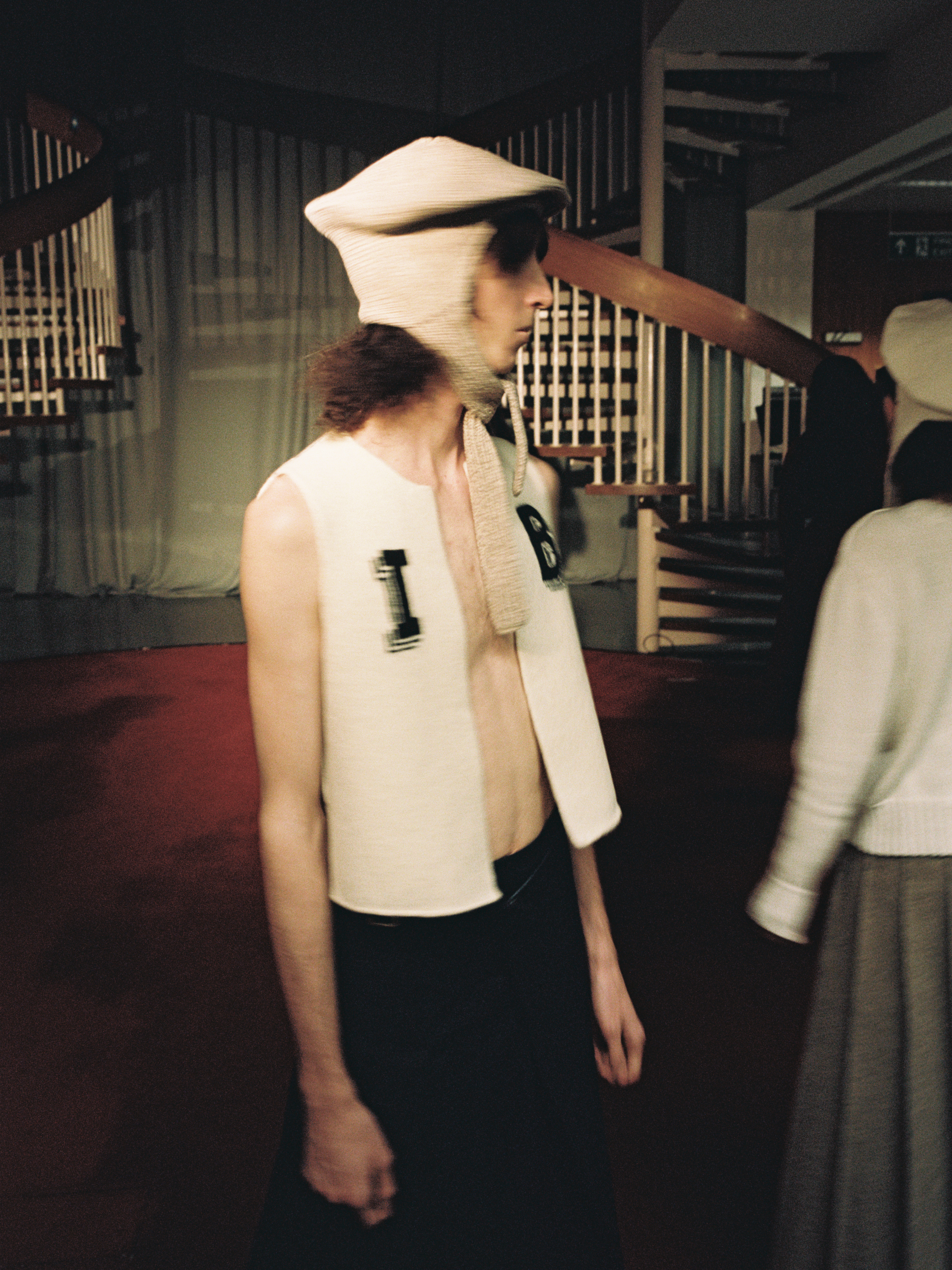Initials Waistcoat in ecru lambswool. Photography by Inez de Rijke.