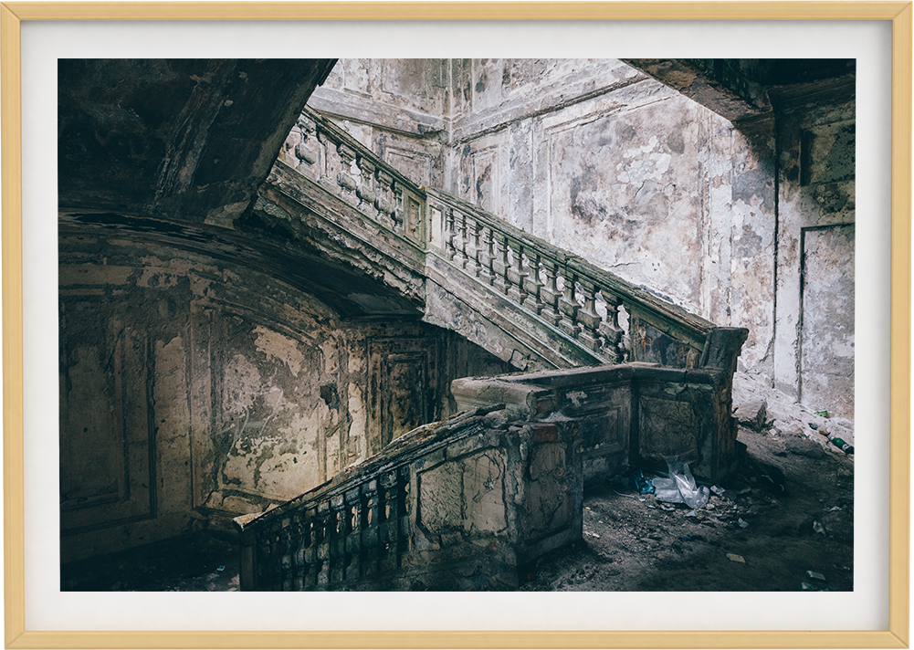 Fotografía impresa parlamento en ruinas Sujuimi Abjasia