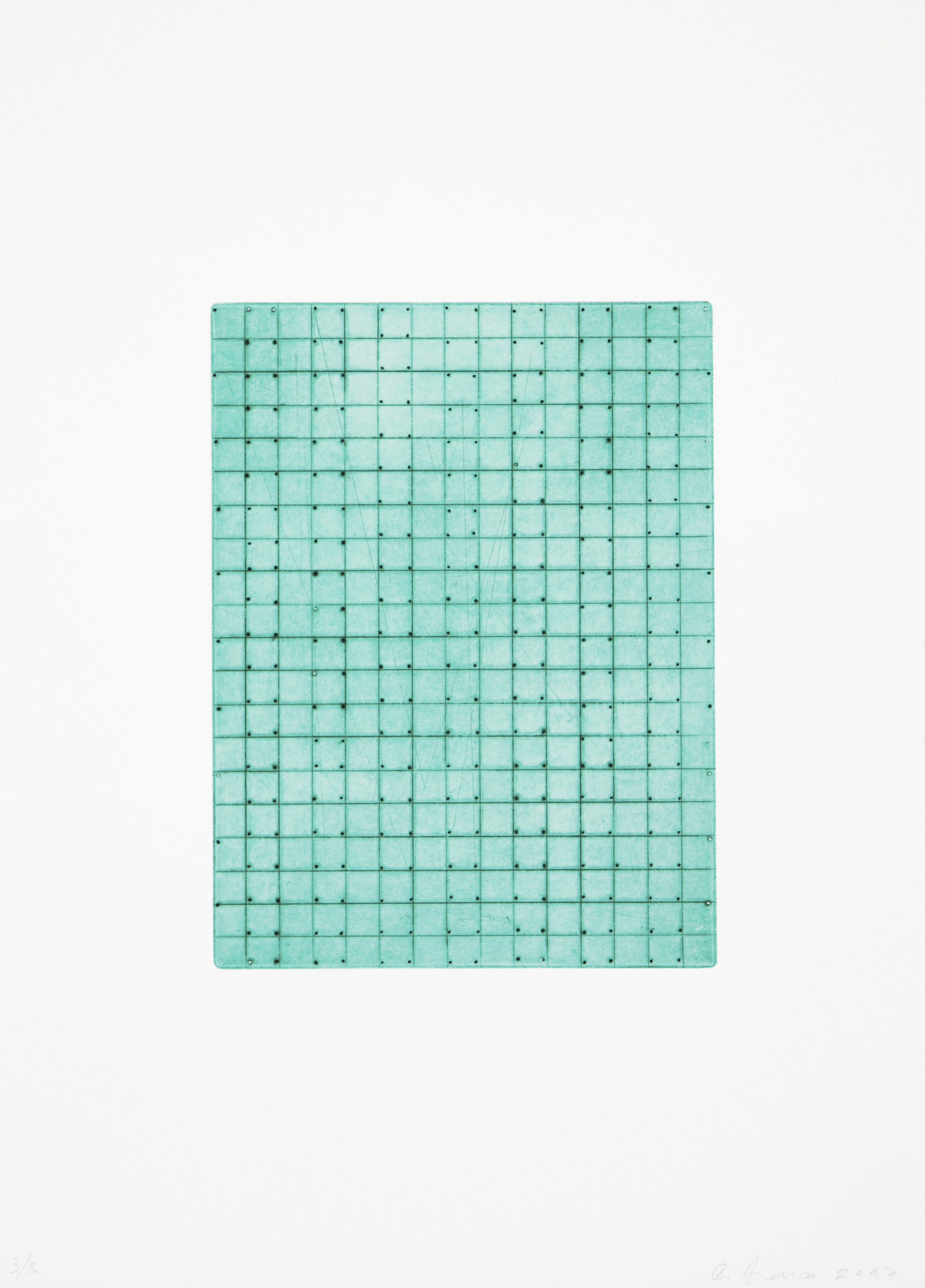 Untitled, 2017, punches on copper printed on Somerset white paper, ed. 3 + 1 AP, 38 x 28 cm