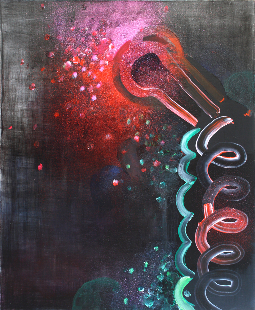 Karaoke, 2011, acrylic and glitter on linen, 80x65cm