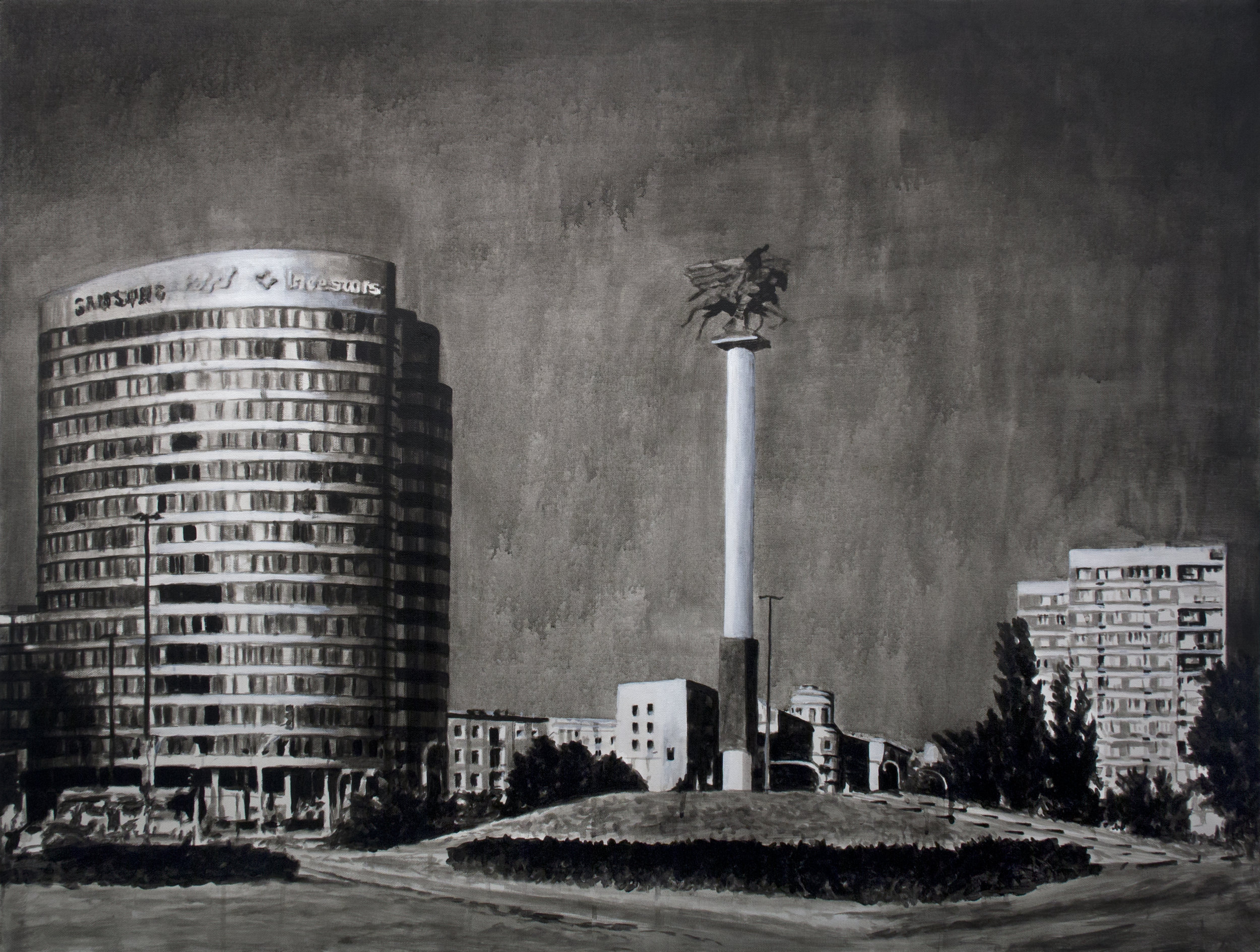 Monument to the Millenium, Acrylic on Canvas, 30 x 40 inches, 2016