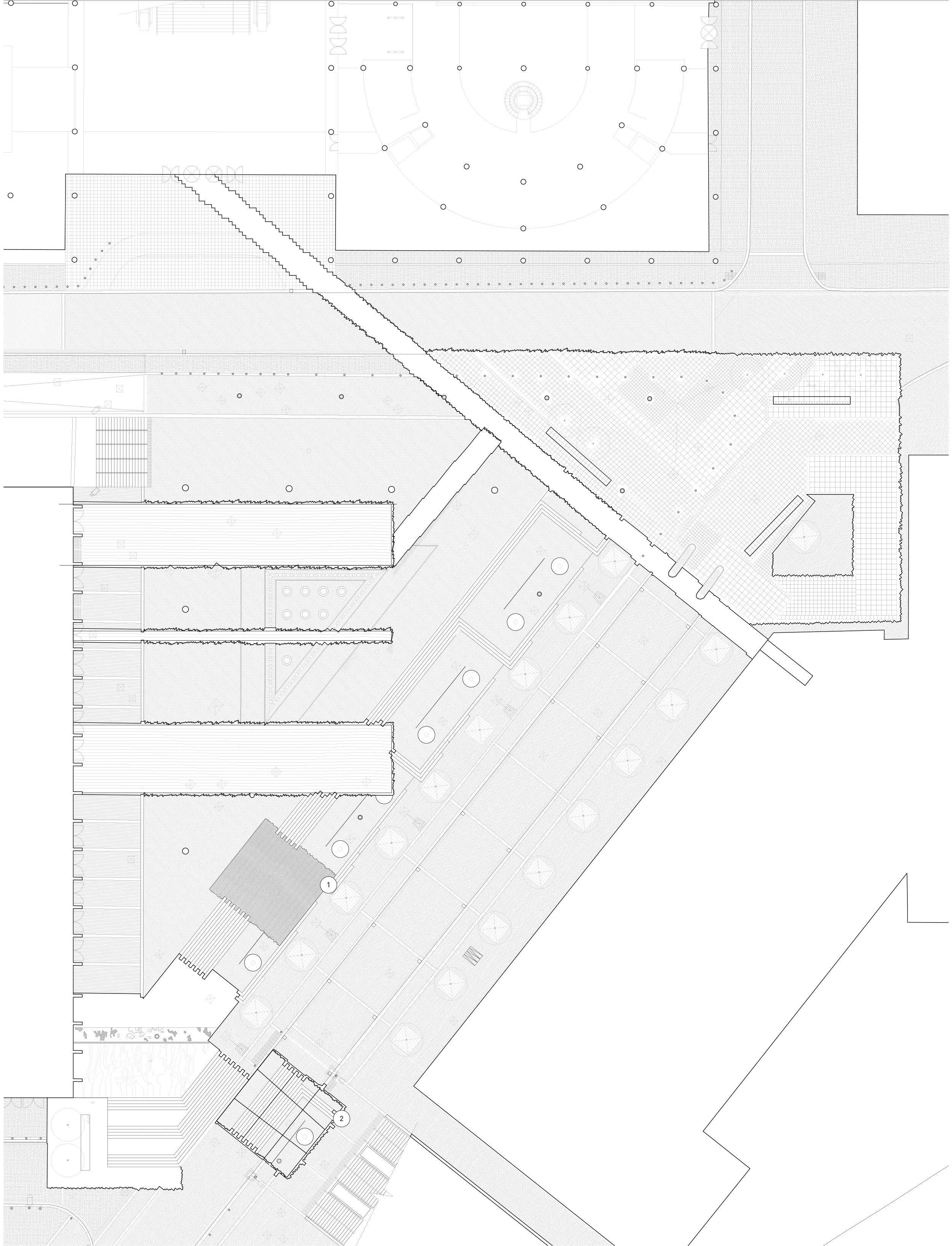Phase 3: Stadium Hill, 2049-2064. This phase is about creating a visual connection to the stadium by creating a hill made from a piece of the old Arena Square