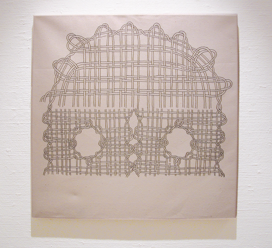 Denkraum, 2002, 40 x 40cm, Zeichnung auf Leinwand