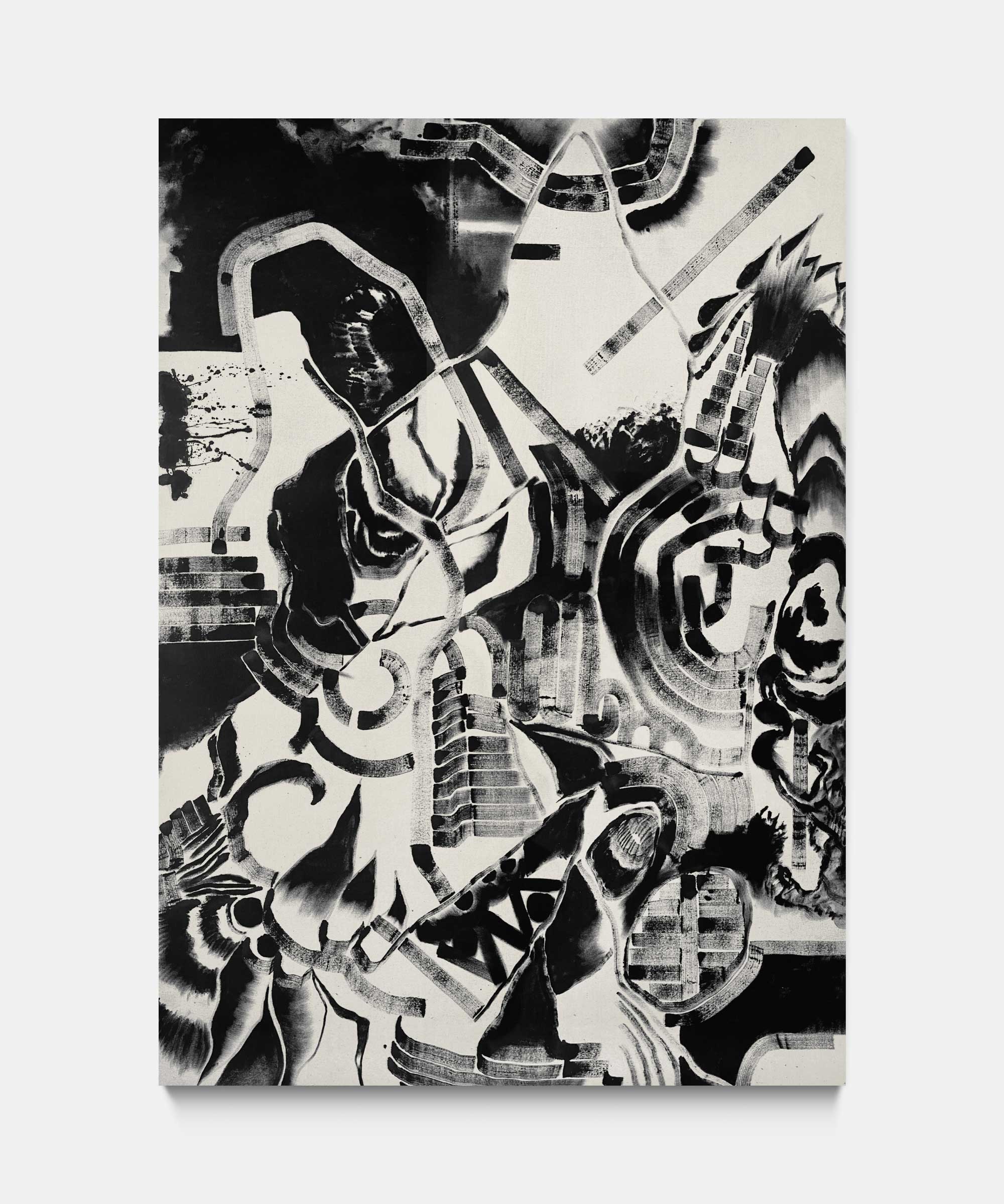 Untitled, 2023. Iron oxide on canvas. 195&#160;×&#160;275&#160;cm.