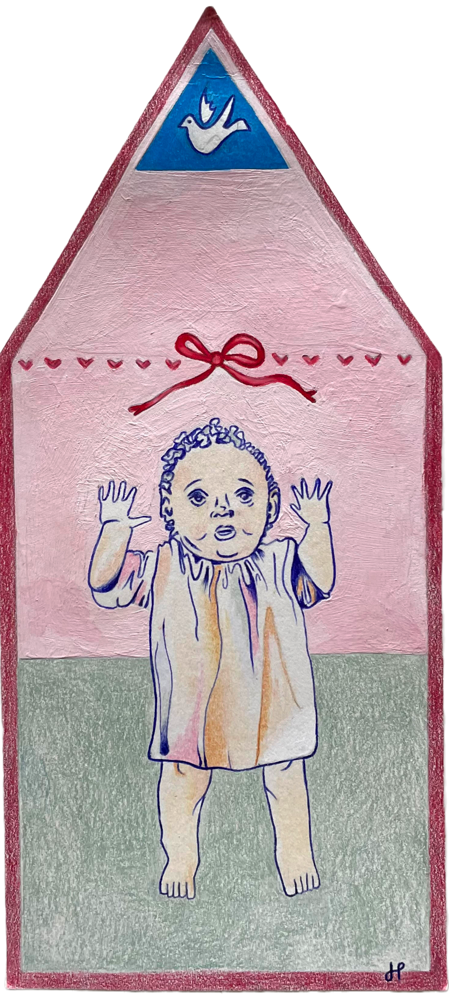 This Baby is Scared, Gouache & Colored Pencil, 2022