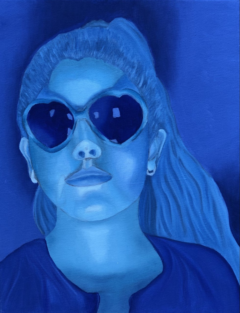 Melissa Sagaseta, Self Portrait 2, 18x21 inches, ART-102: Intro to Painting