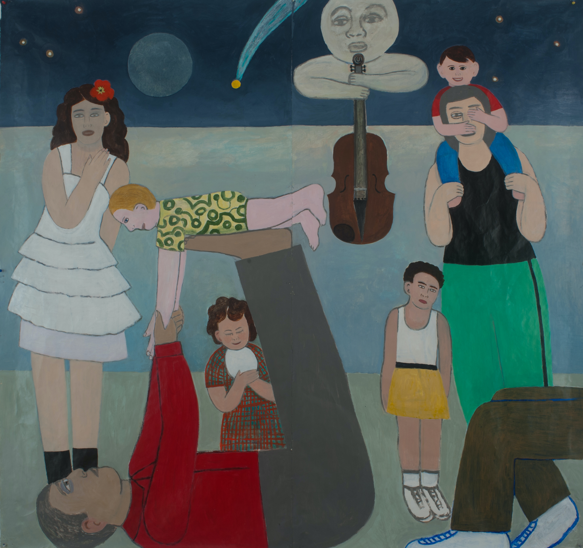 Nightfall, 2025, Acrylic on Okawara Paper, 72 x 76 in. (Framed: 76 5/8 x 81 3/4 in.)